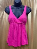 J.Crew Hot Pink Empire Waist Faux Wrap Tank Top Size Small
