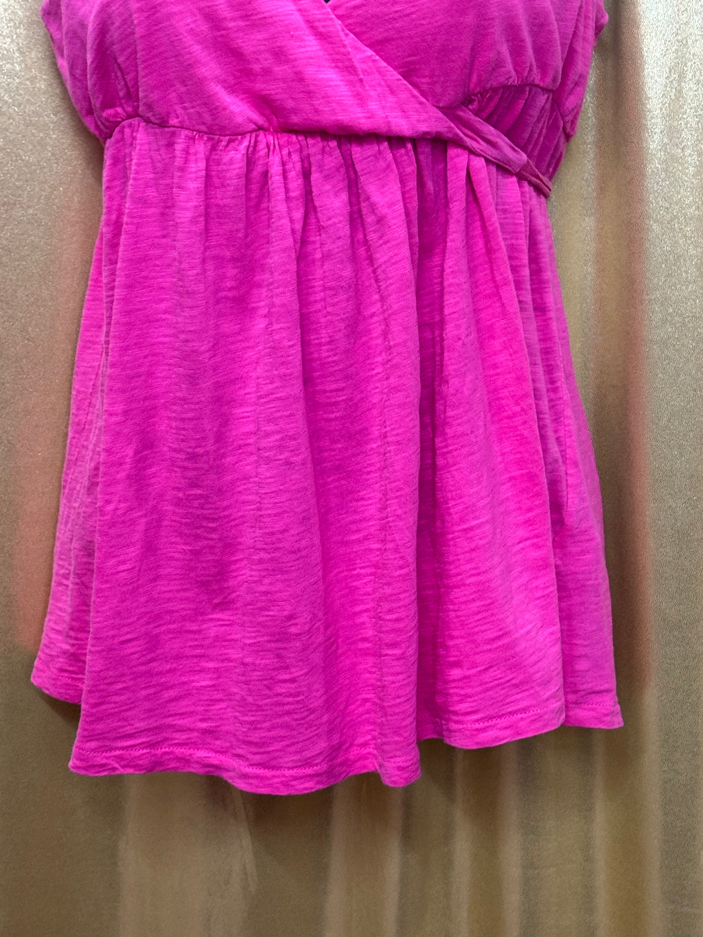 J.Crew Hot Pink Empire Waist Faux Wrap Tank Top Size Small