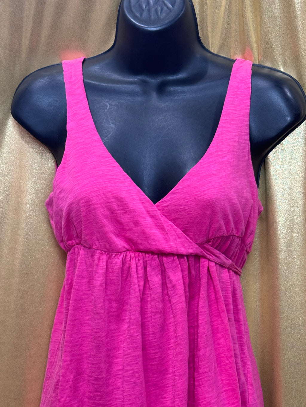 J.Crew Hot Pink Empire Waist Faux Wrap Tank Top Size Small