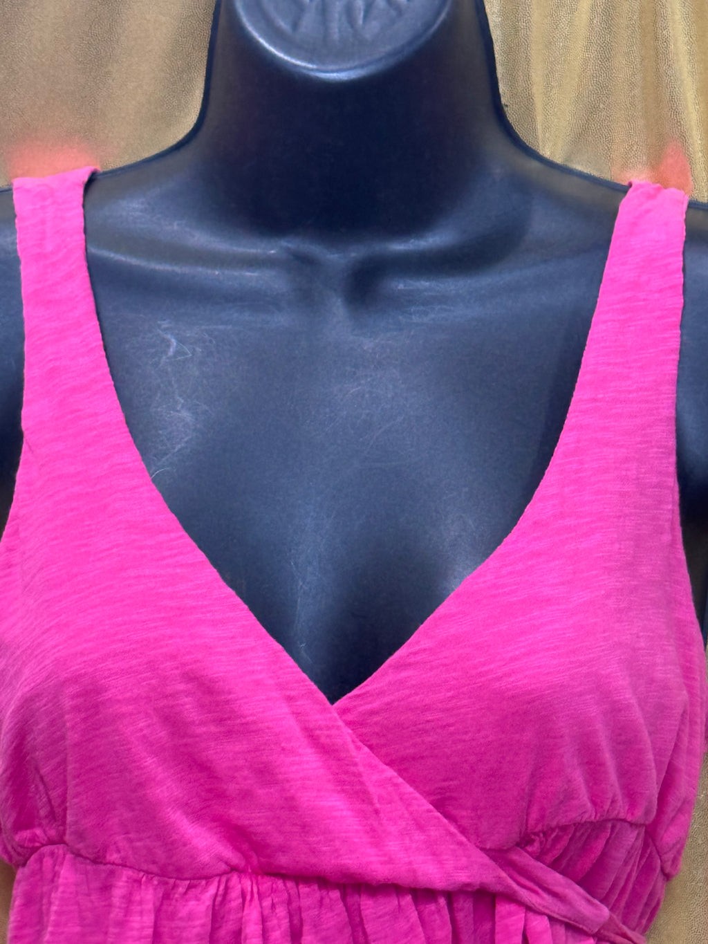 J.Crew Hot Pink Empire Waist Faux Wrap Tank Top Size Small