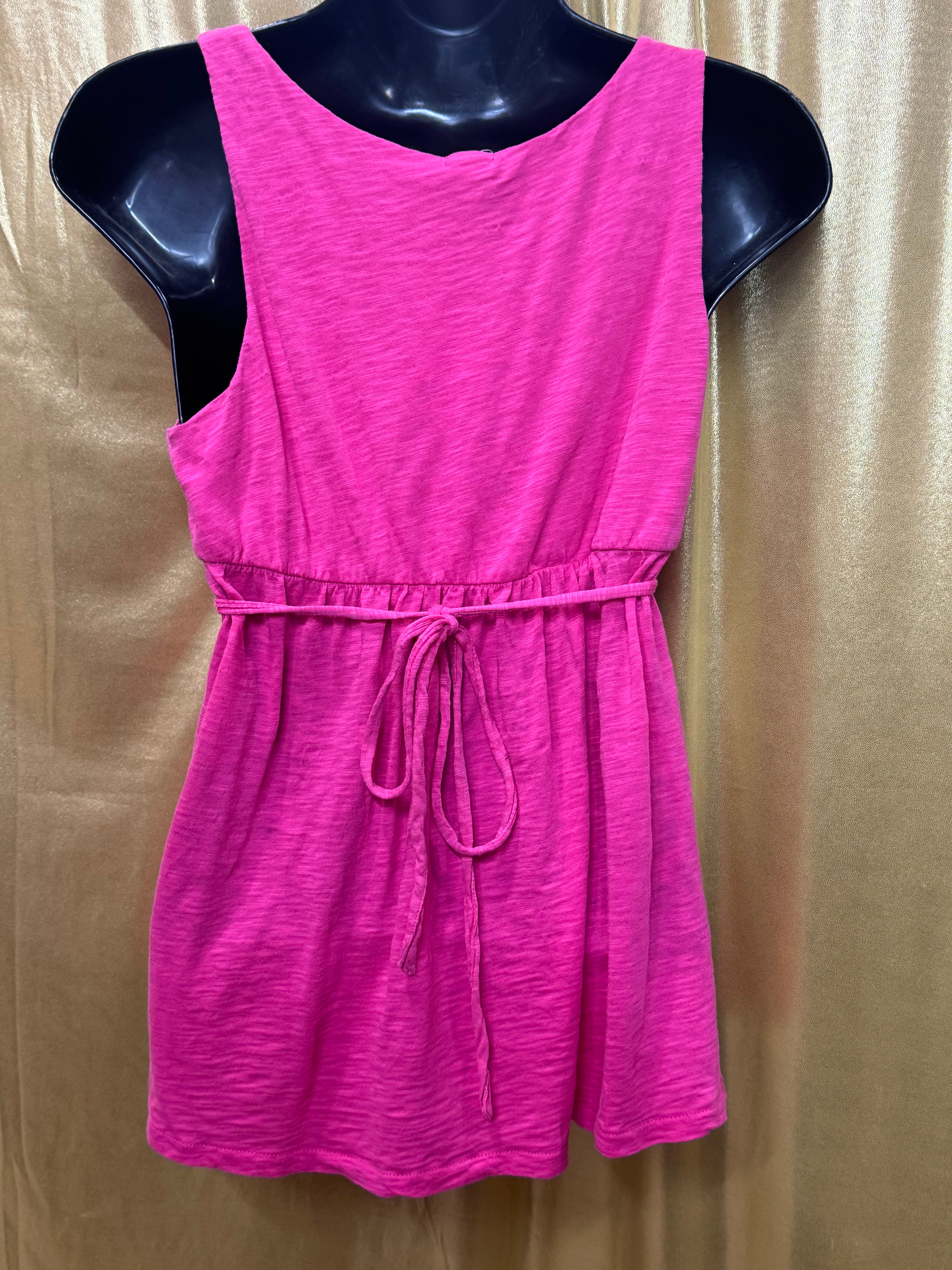J.Crew Hot Pink Empire Waist Faux Wrap Tank Top Size Small