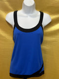 New Directions Blue & Black Colorblock Scoop Neck Tank Top - Size Small
