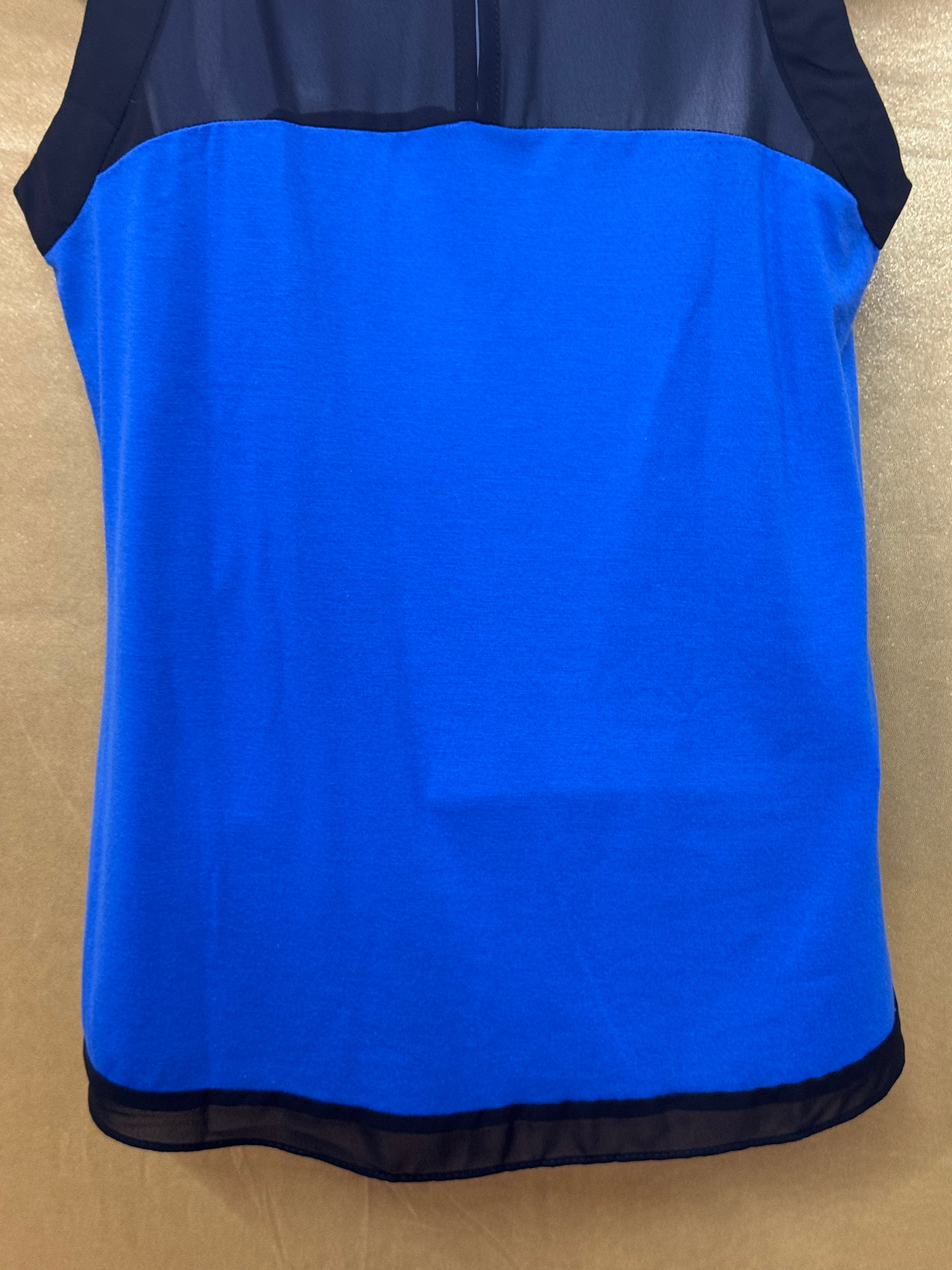New Directions Blue & Black Colorblock Scoop Neck Tank Top - Size Small