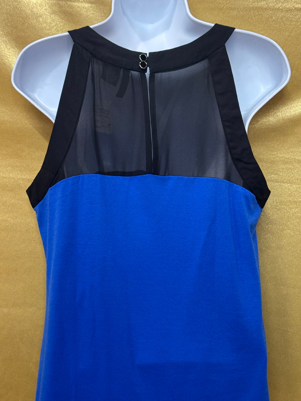 New Directions Blue & Black Colorblock Scoop Neck Tank Top - Size Small