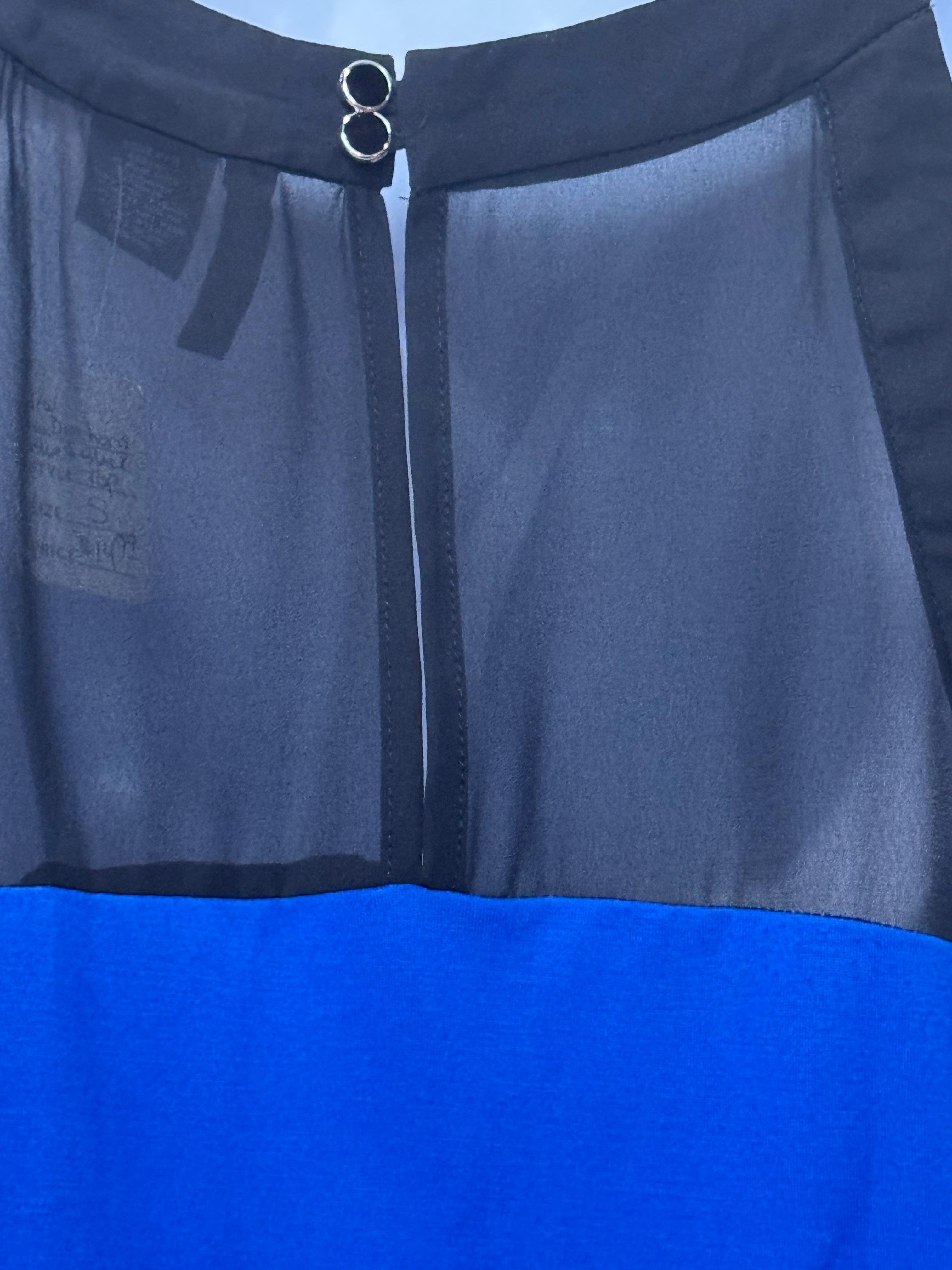 New Directions Blue & Black Colorblock Scoop Neck Tank Top - Size Small
