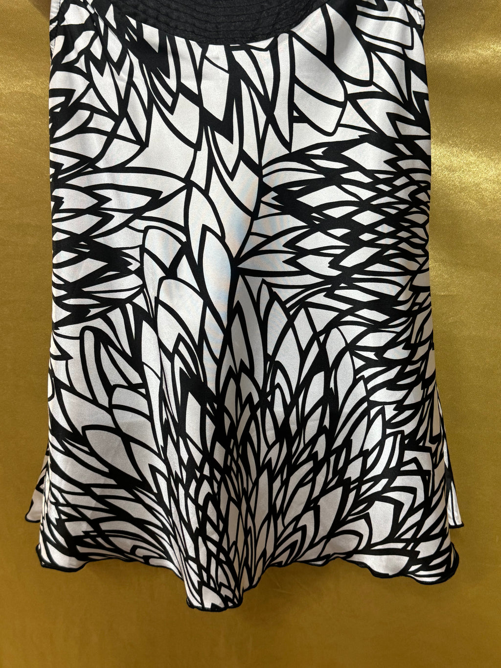 A.B. Studio Black & White Abstract Floral Sleeveless Top Tank - Size Small
