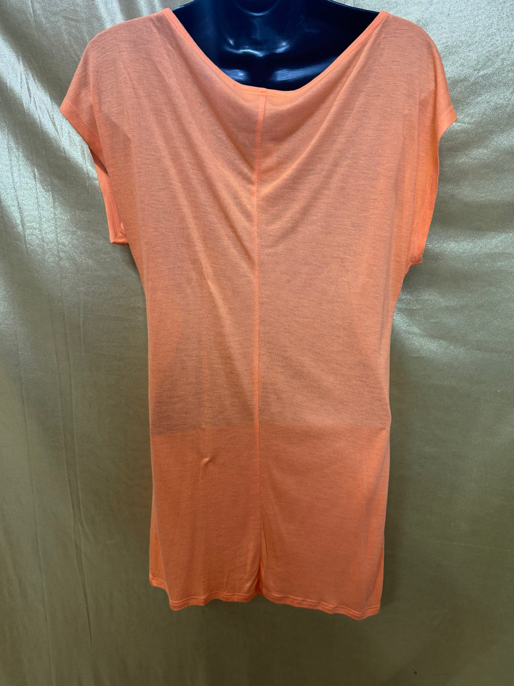 New York & Co. Peach Orange Twist Front Tunic Dress Size S Rayon