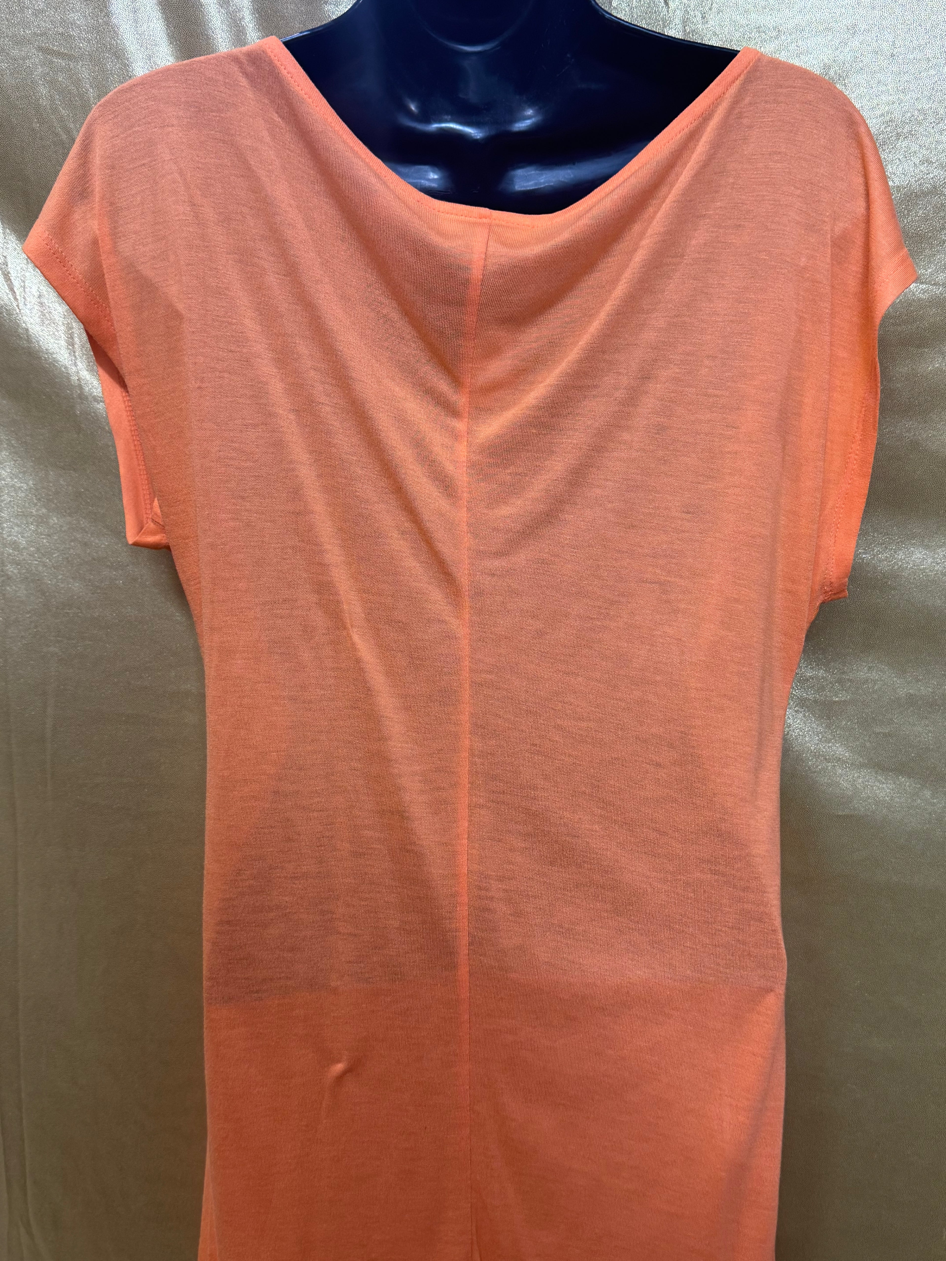 New York & Co. Peach Orange Twist Front Tunic Dress Size S Rayon