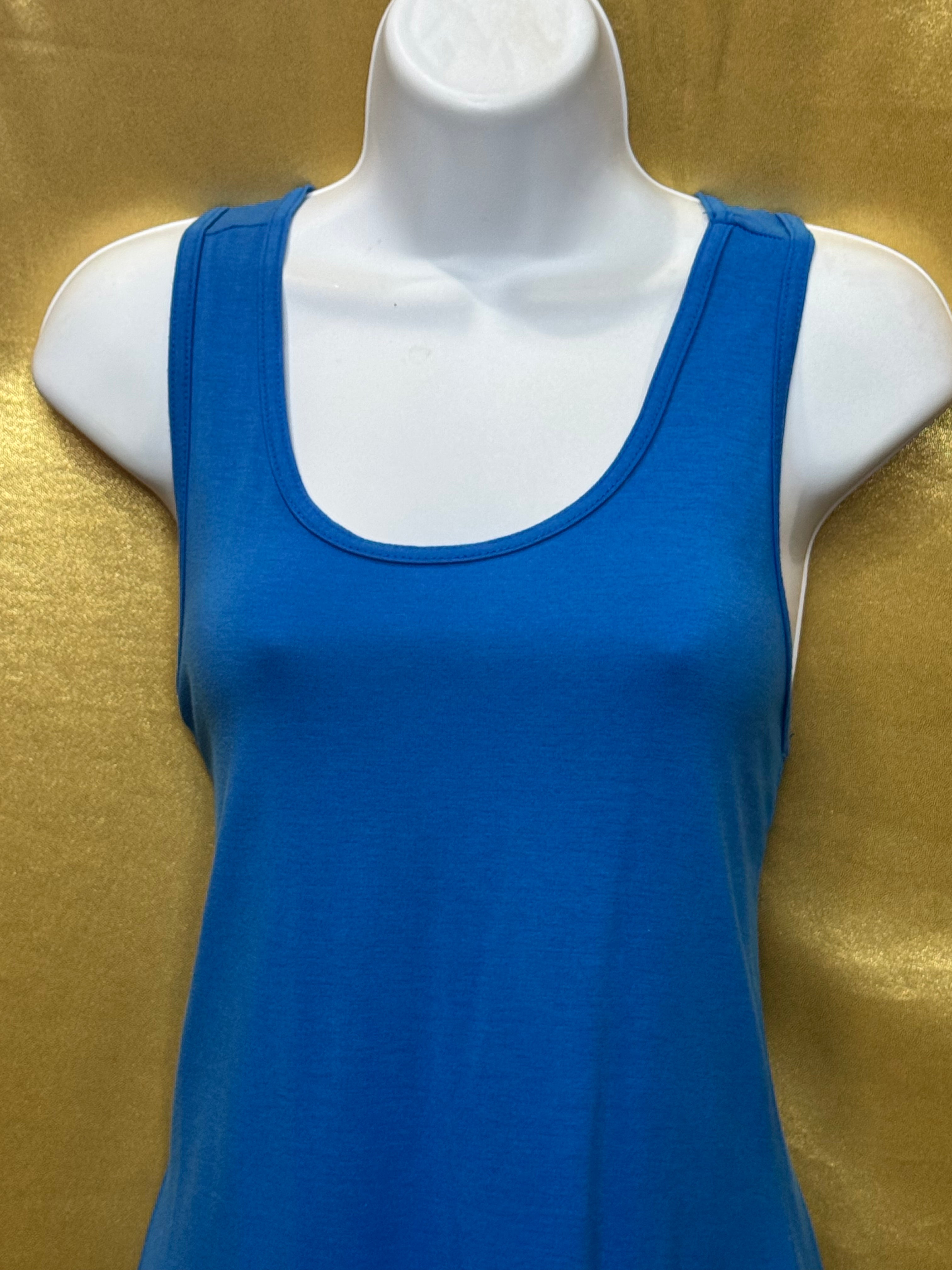 BCG Bright Blue Criss-Cross Cutout Racerback Athletic Tank Top - Size Small