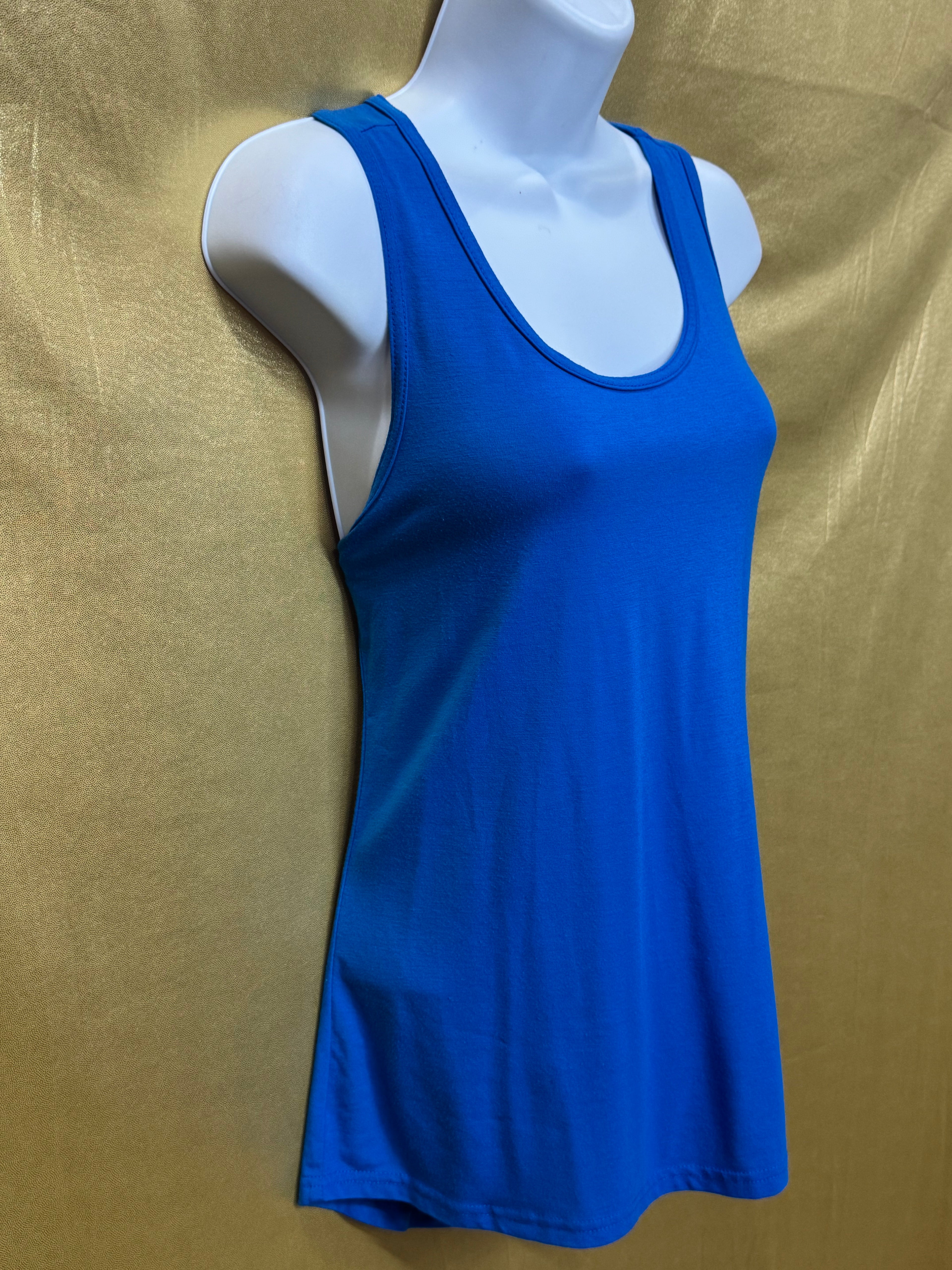 BCG Bright Blue Criss-Cross Cutout Racerback Athletic Tank Top - Size Small