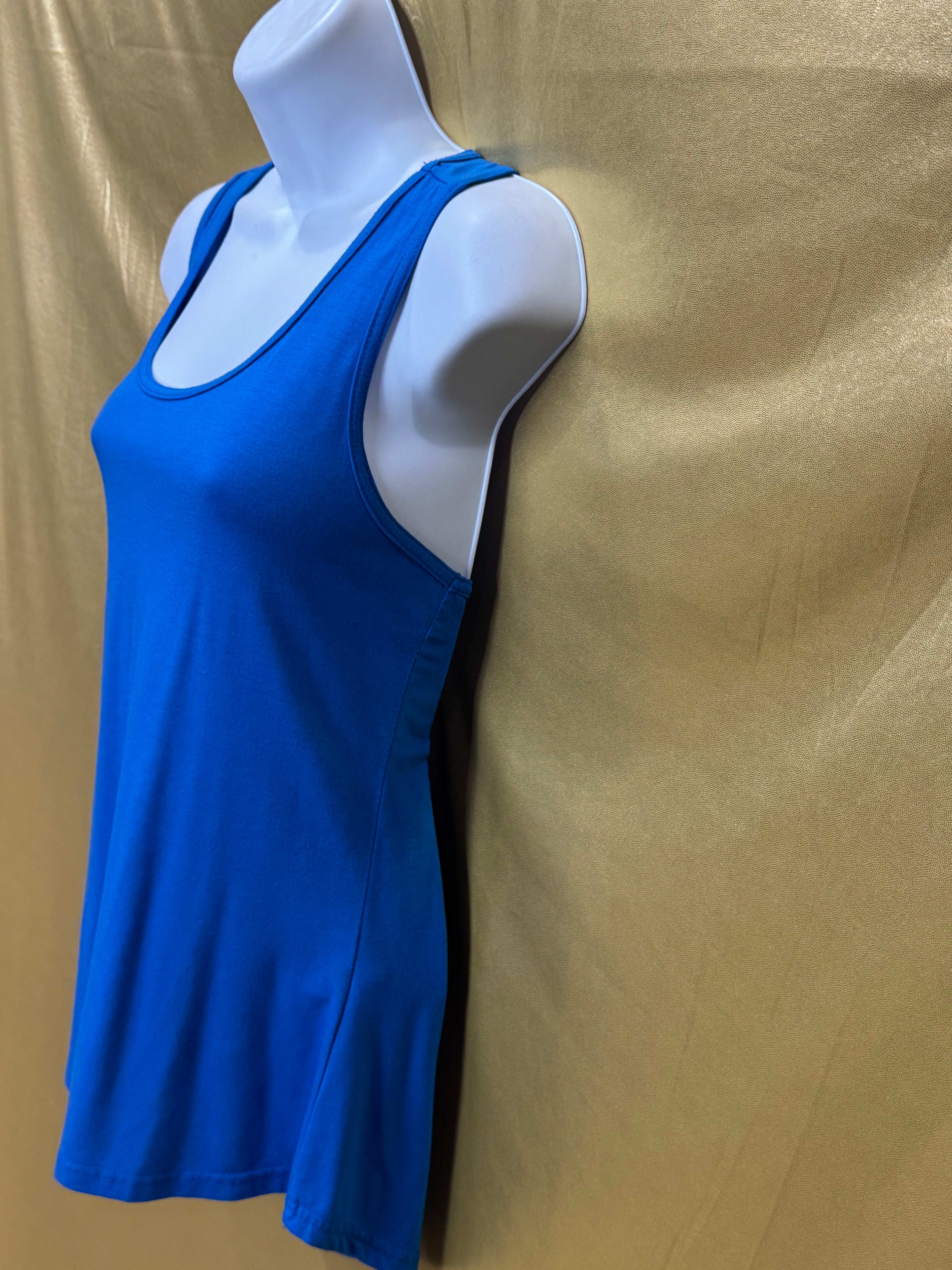 BCG Bright Blue Criss-Cross Cutout Racerback Athletic Tank Top - Size Small