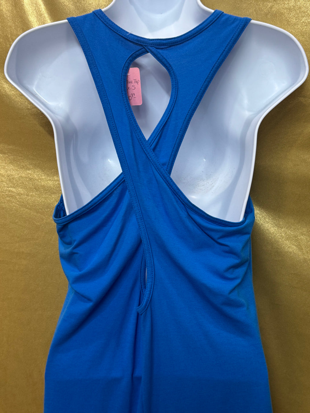BCG Bright Blue Criss-Cross Cutout Racerback Athletic Tank Top - Size Small