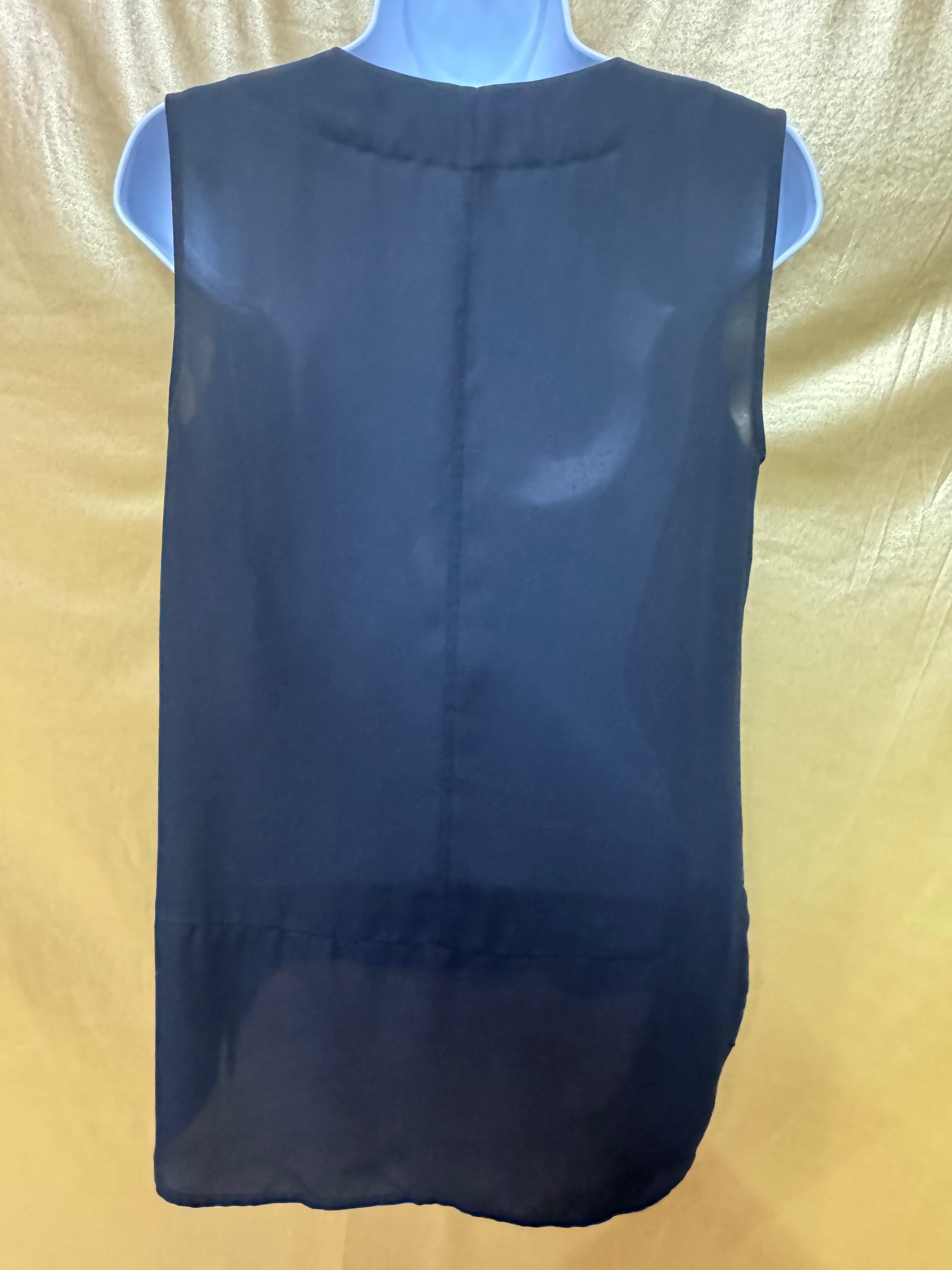 CHAUS New York Black Sleeveless Tunic Top - Size Small