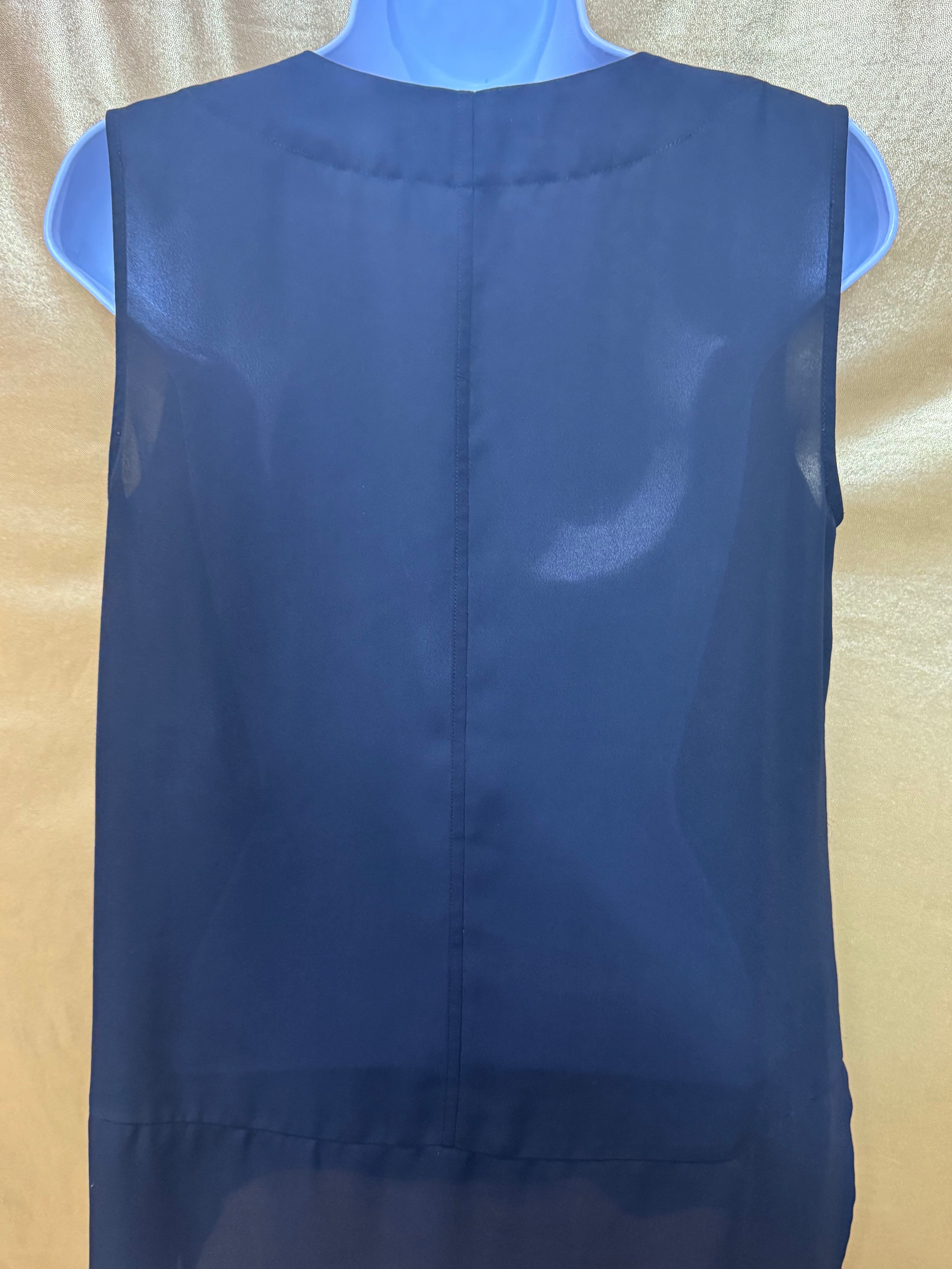 CHAUS New York Black Sleeveless Tunic Top - Size Small