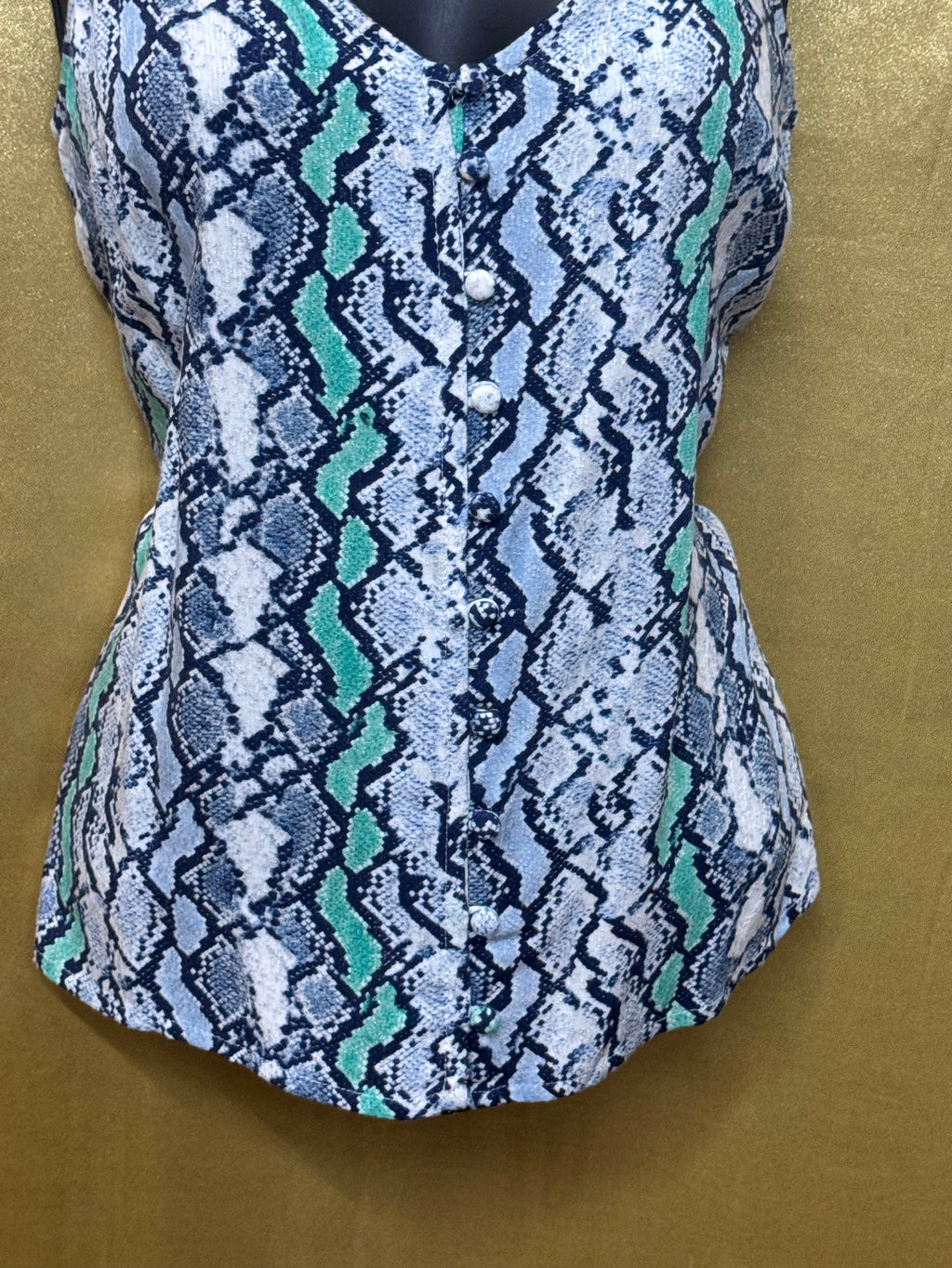 Jack by BB Dakota Snakeskin Camisole Tank Top • Size S • Blue & Green