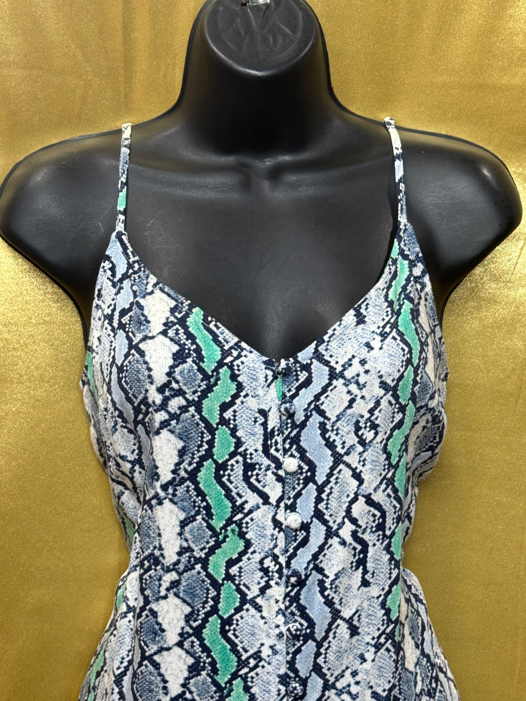 Jack by BB Dakota Snakeskin Camisole Tank Top • Size S • Blue & Green