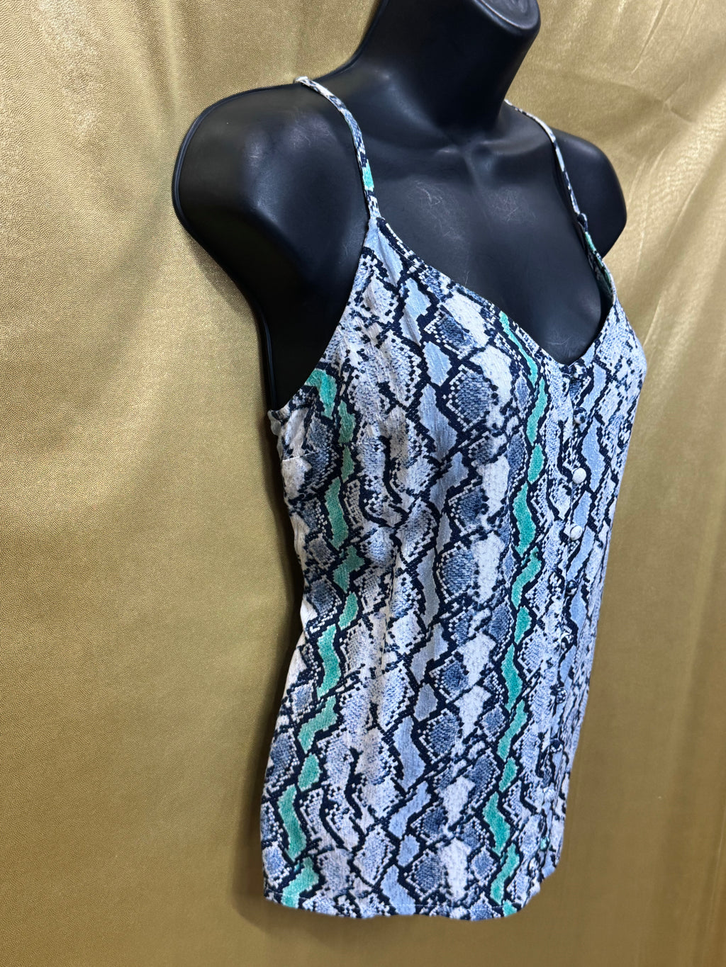 Jack by BB Dakota Snakeskin Camisole Tank Top • Size S • Blue & Green