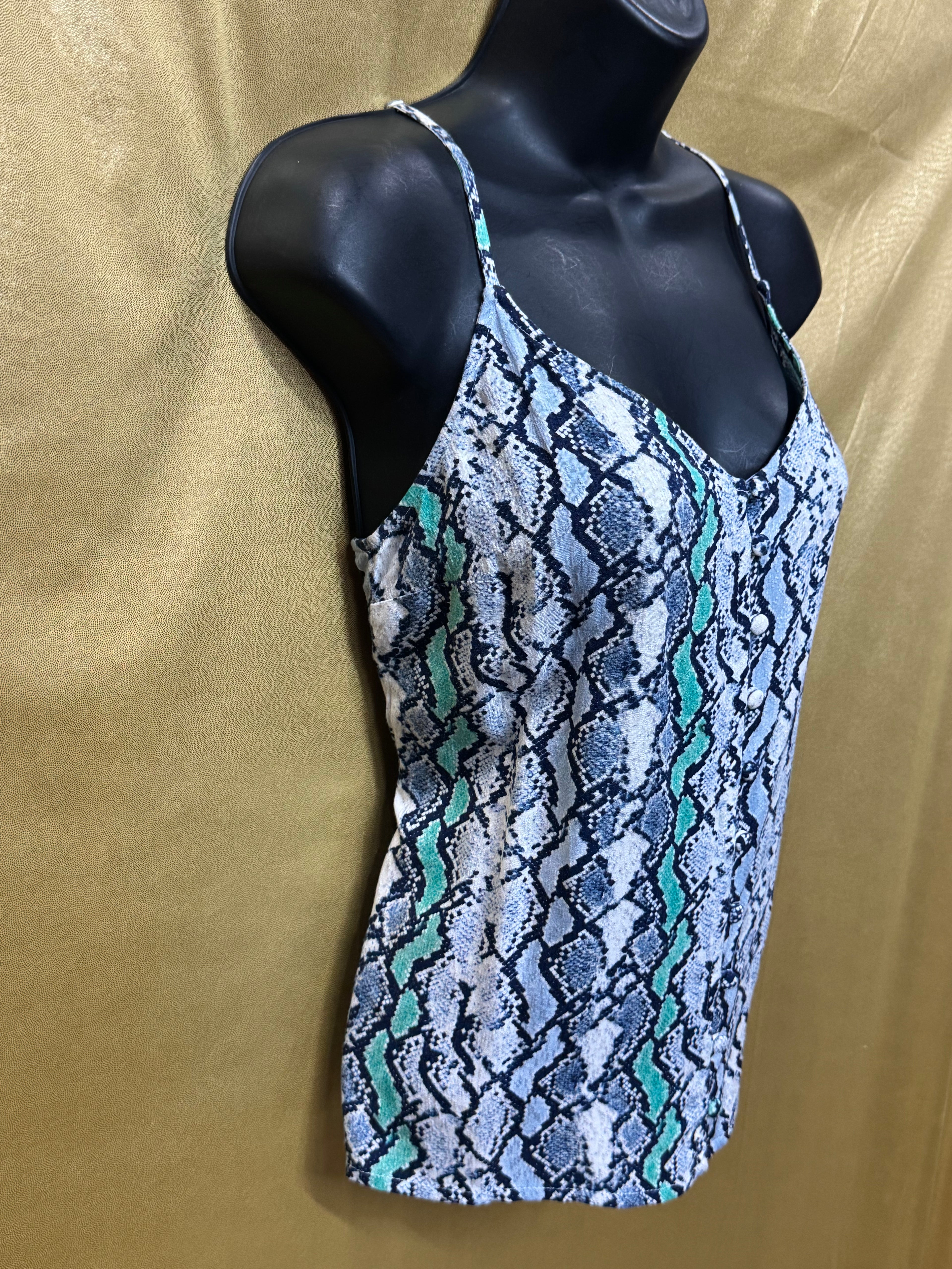 Jack by BB Dakota Snakeskin Camisole Tank Top • Size S • Blue & Green