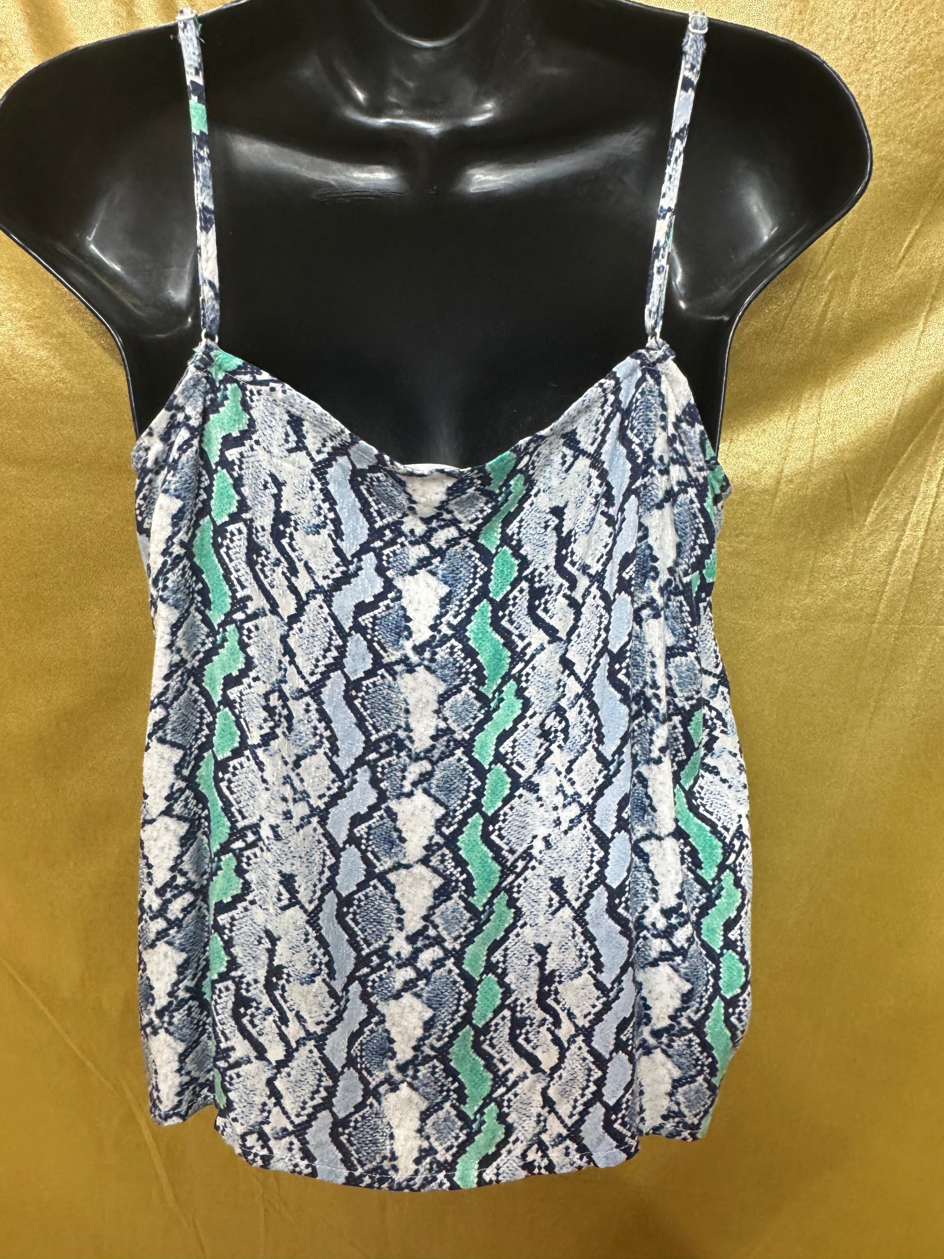 Jack by BB Dakota Snakeskin Camisole Tank Top • Size S • Blue & Green