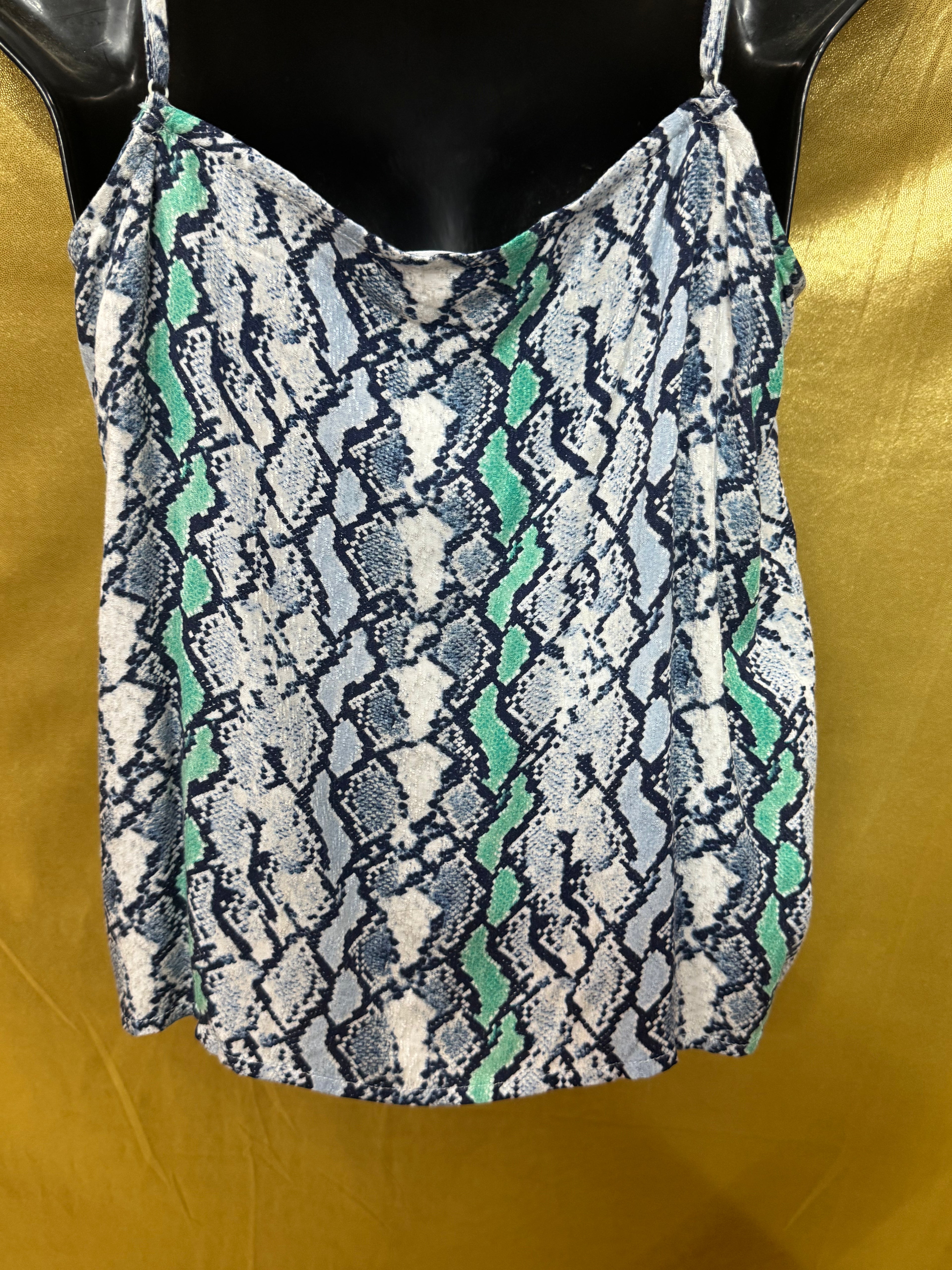 Jack by BB Dakota Snakeskin Camisole Tank Top • Size S • Blue & Green