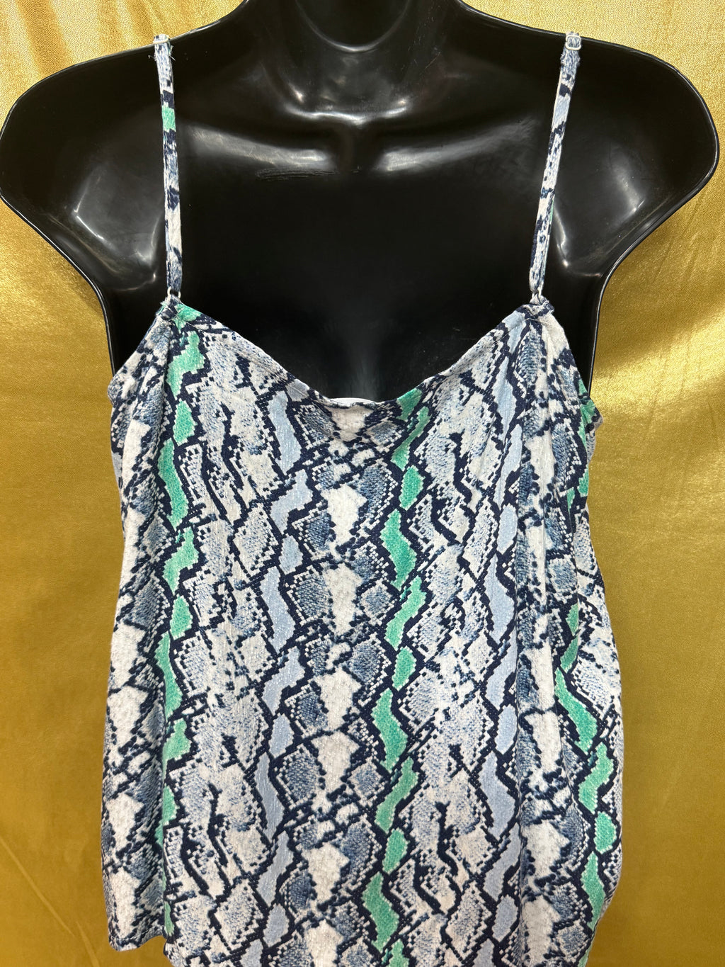 Jack by BB Dakota Snakeskin Camisole Tank Top • Size S • Blue & Green