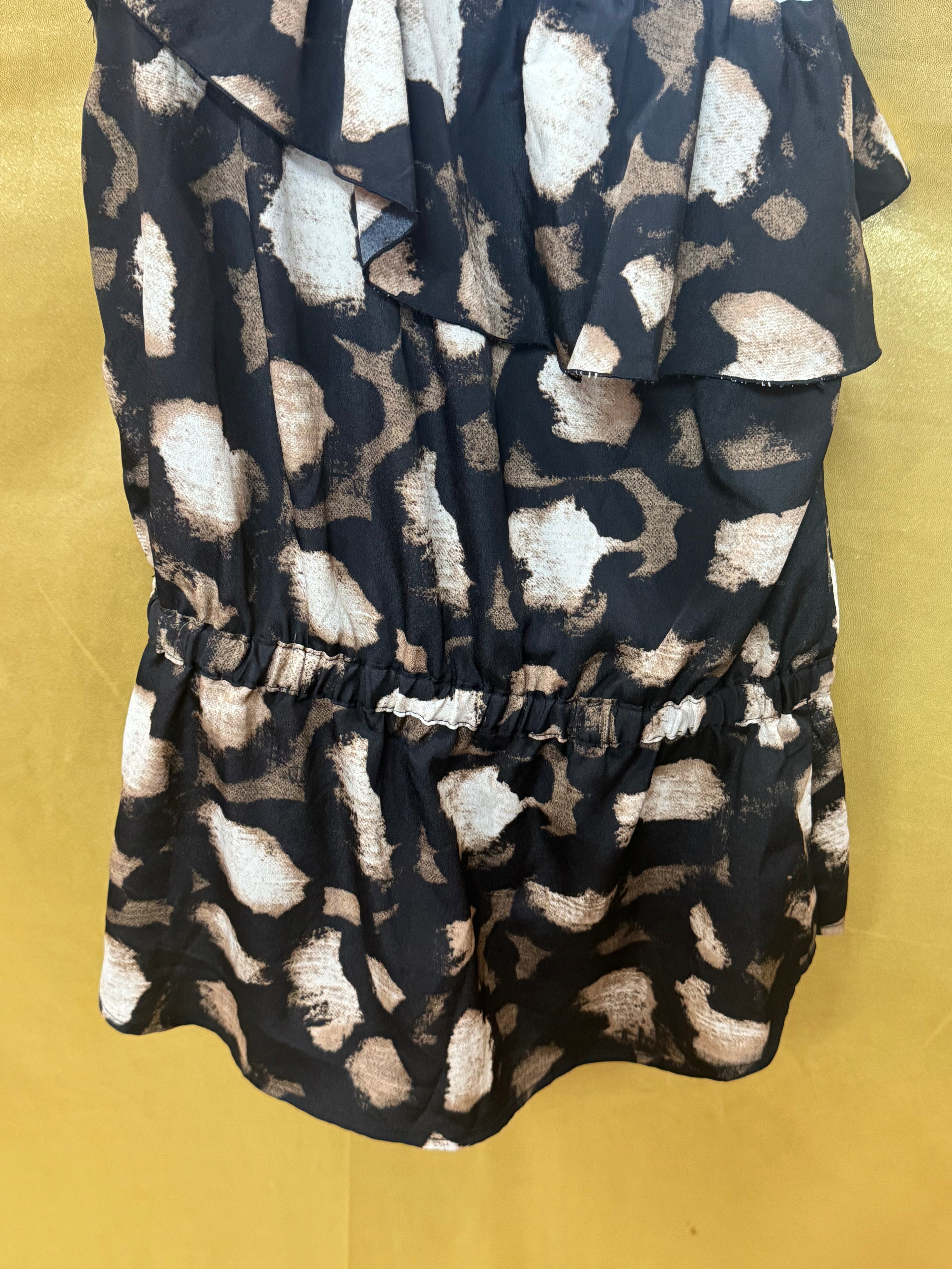 NY&C One-Shoulder Ruffle Top Leopard Print Size S / Small