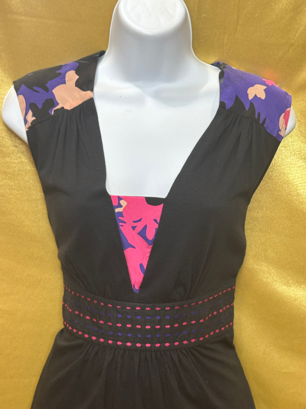 Plenty by Tracy Reese Silk Blend Floral V-Neck Top - Size S