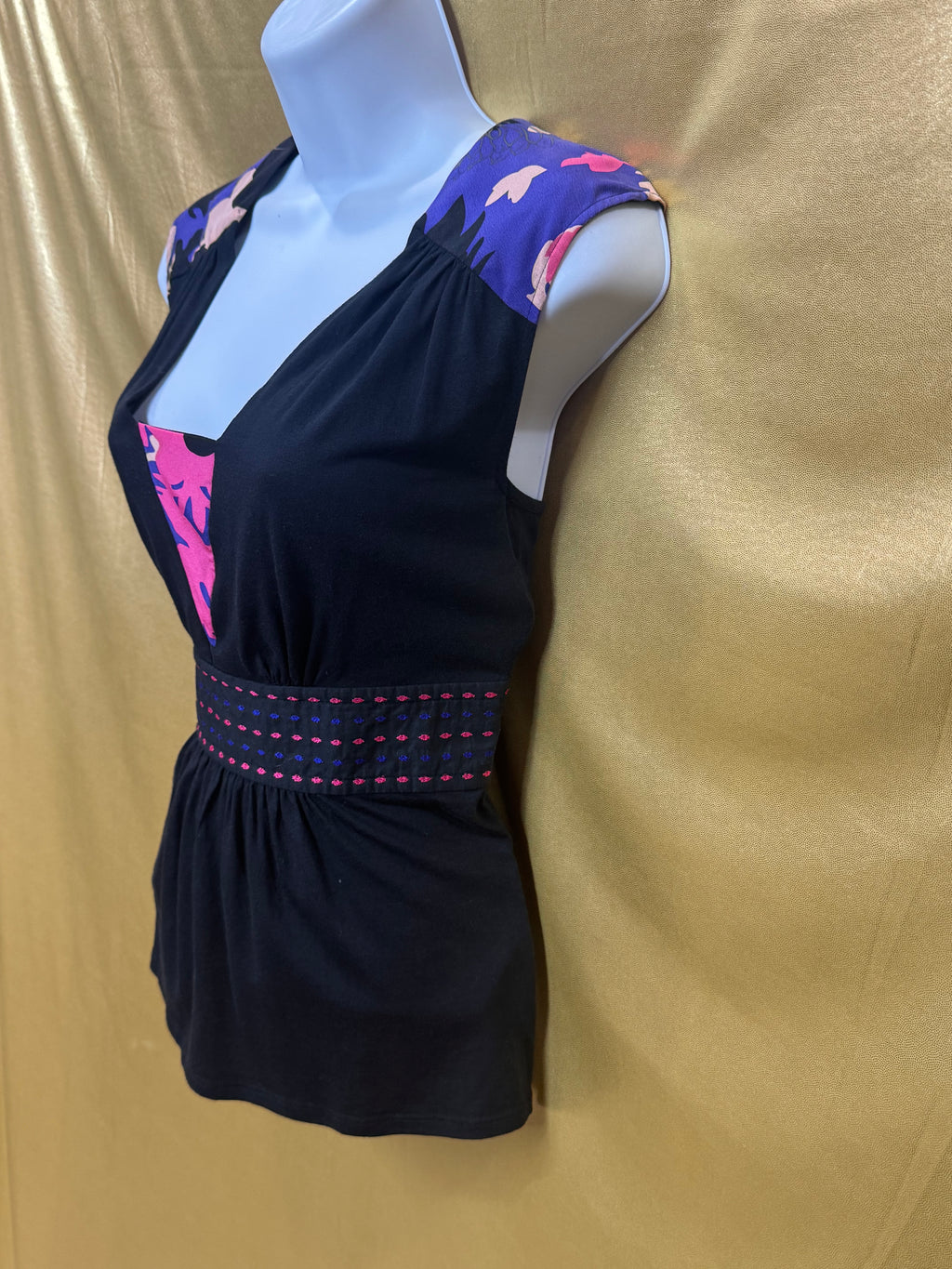 Plenty by Tracy Reese Silk Blend Floral V-Neck Top - Size S