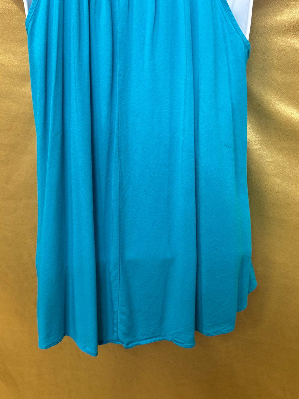 A. Byer Turquoise V-Neck Spaghetti Strap Tank Top - Size Small