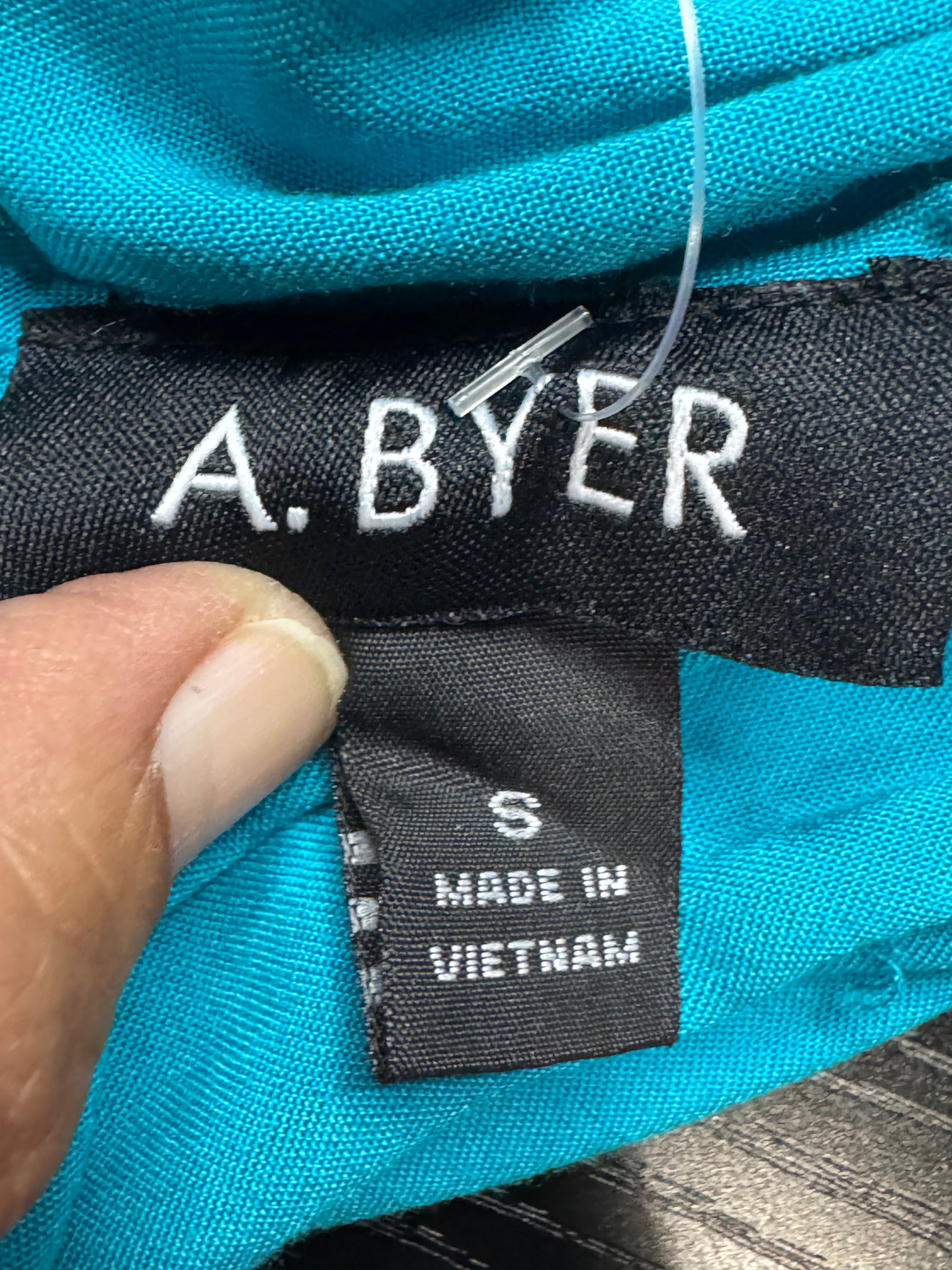 A. Byer Turquoise V-Neck Spaghetti Strap Tank Top - Size Small