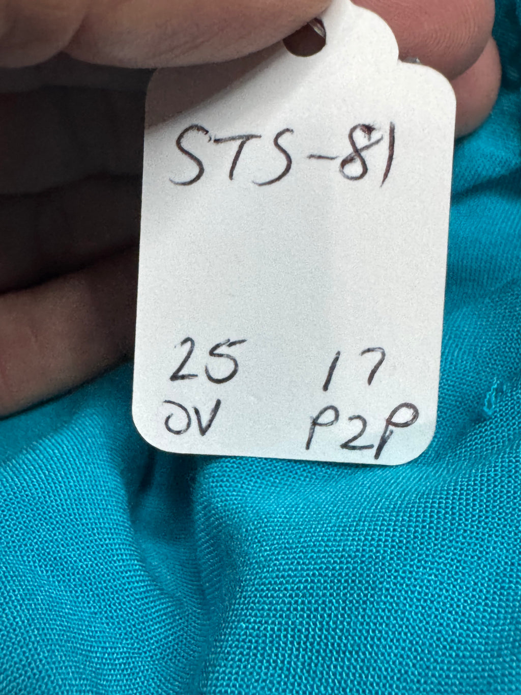 A. Byer Turquoise V-Neck Spaghetti Strap Tank Top - Size Small