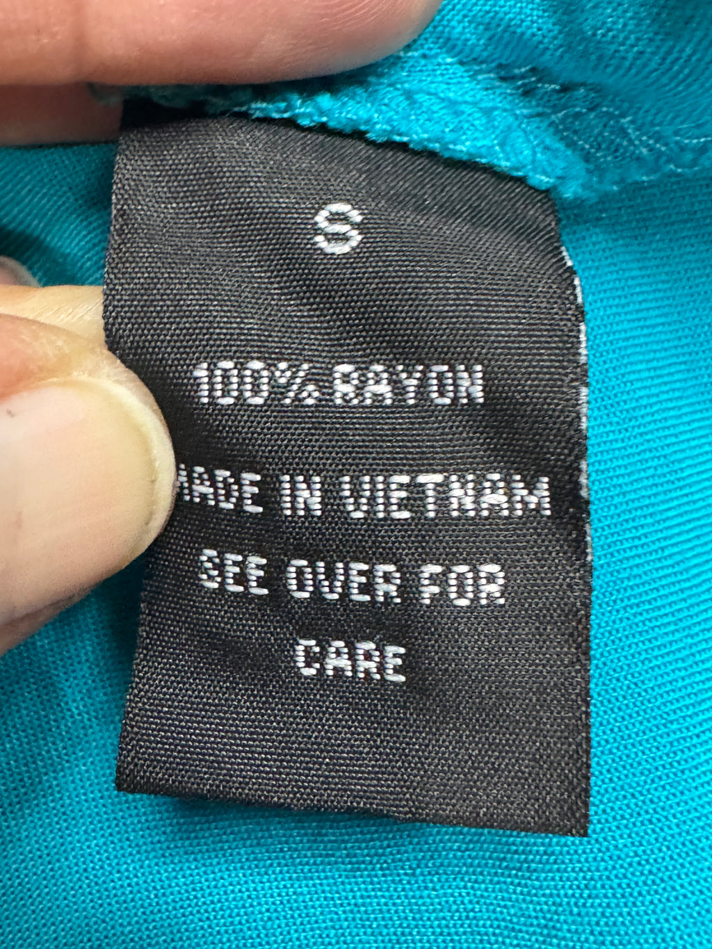 A. Byer Turquoise V-Neck Spaghetti Strap Tank Top - Size Small