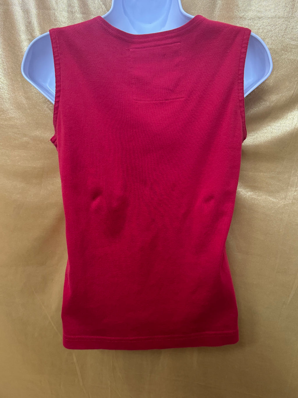 Onque Casuals Red Rhinestone Embellished Sleeveless Tank Top | Size S
