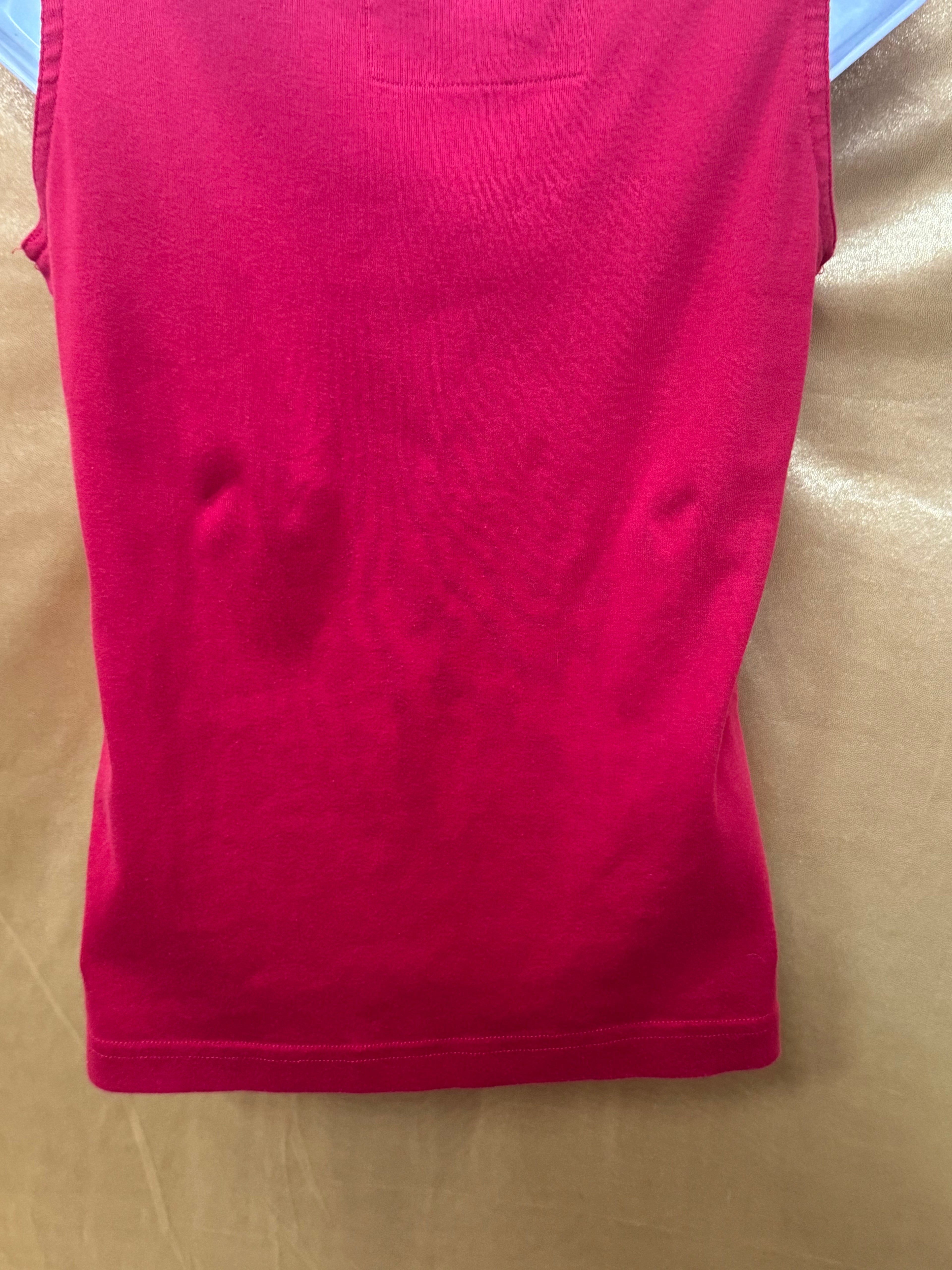 Onque Casuals Red Rhinestone Embellished Sleeveless Tank Top | Size S