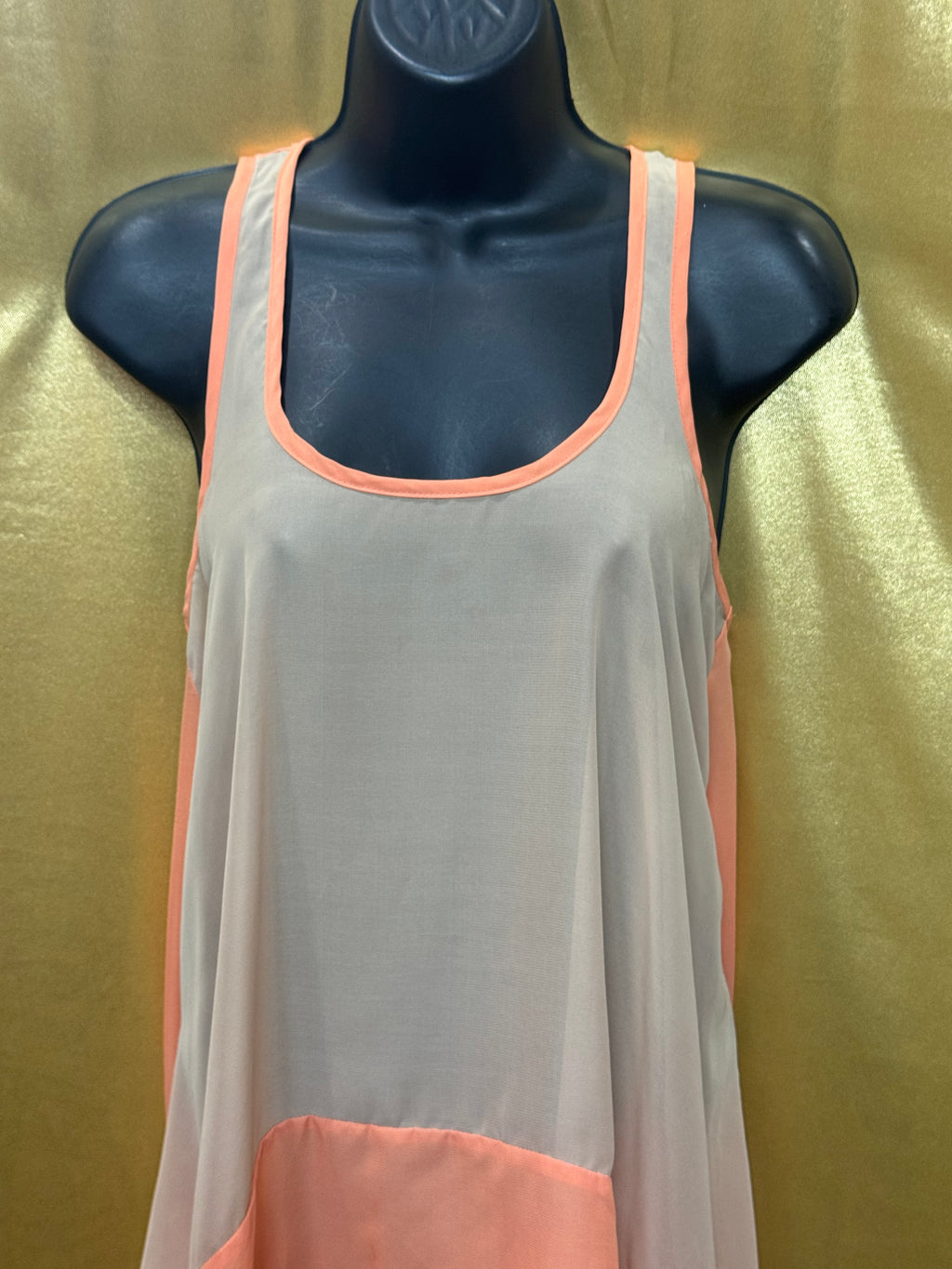 Pretty Rebellious High-Low Tank Top Coral Peach Size Small