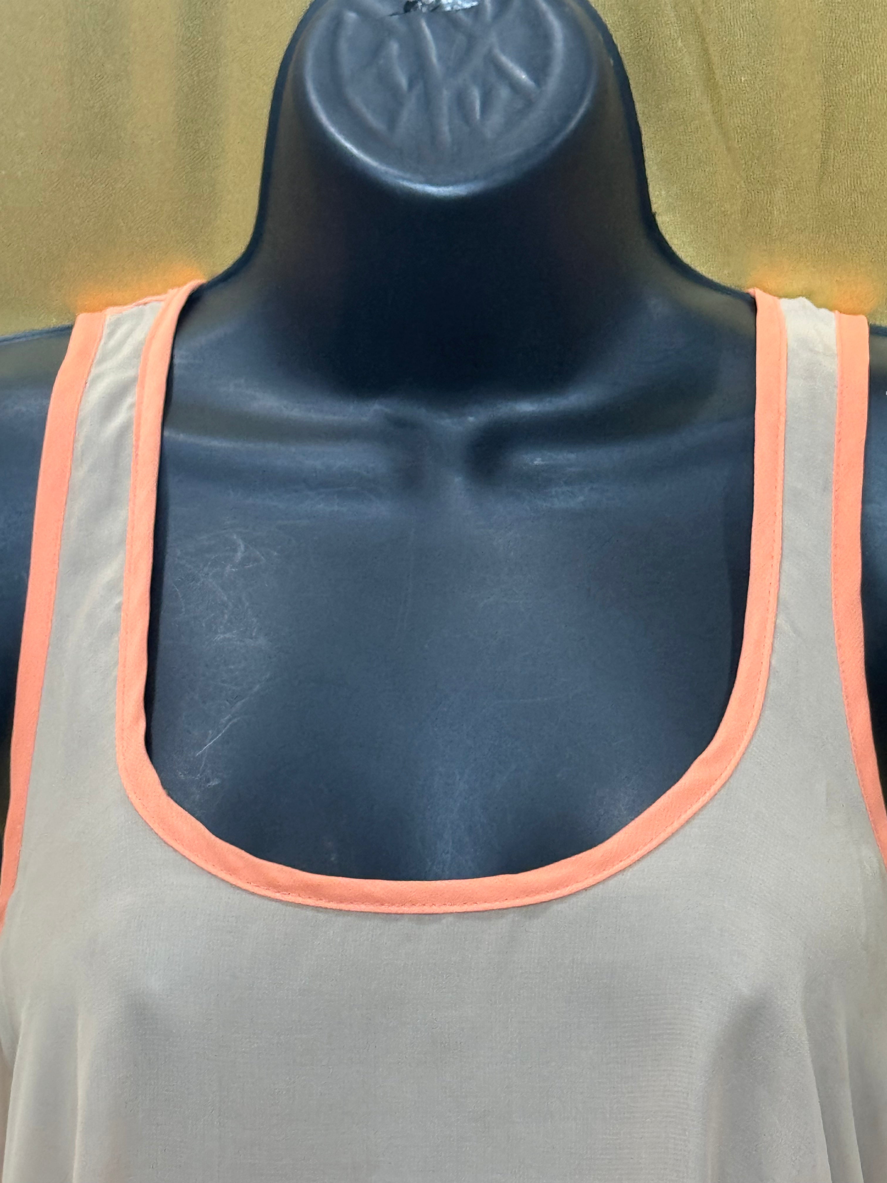 Pretty Rebellious High-Low Tank Top Coral Peach Size Small