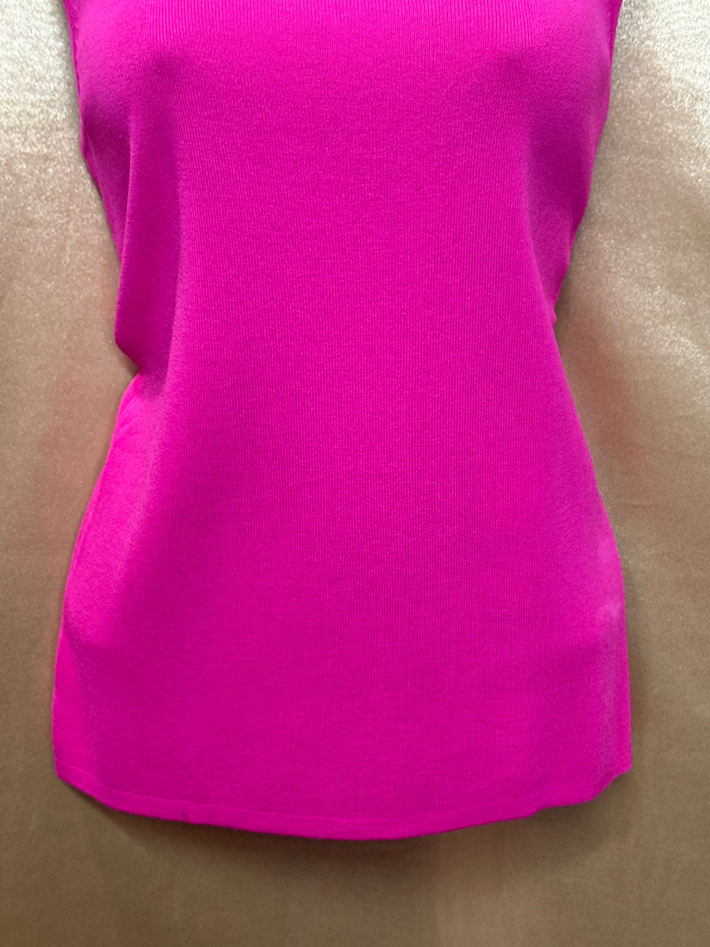 Choices Magenta Pink Square Neck Ribbed Tank Top Knit Shell - Size Small