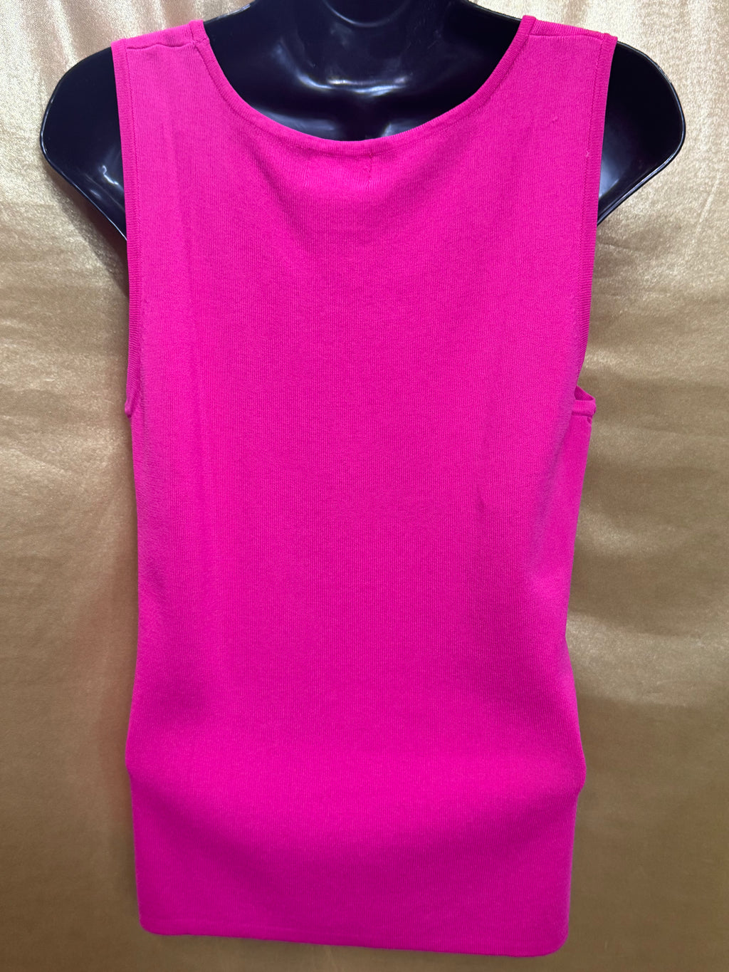 Choices Magenta Pink Square Neck Ribbed Tank Top Knit Shell - Size Small