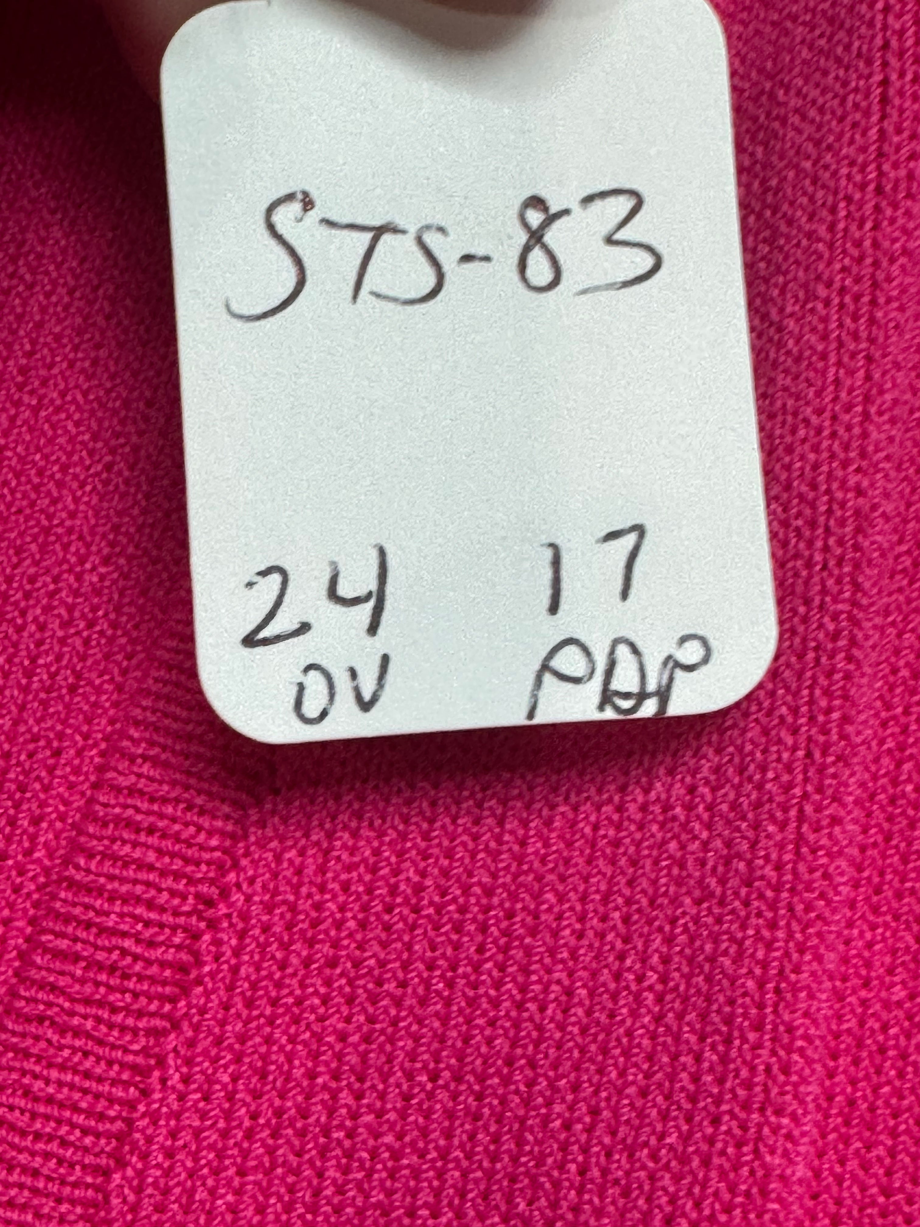 Choices Magenta Pink Square Neck Ribbed Tank Top Knit Shell - Size Small