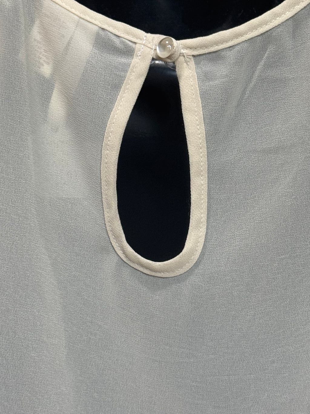 6 Degrees Cream Chiffon Ruffle Bow Bubble Hem Blouse, Size S