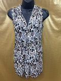 Ninety Clothing Co. Animal Print Sleeveless V-Neck Blouse Top - Size Small
