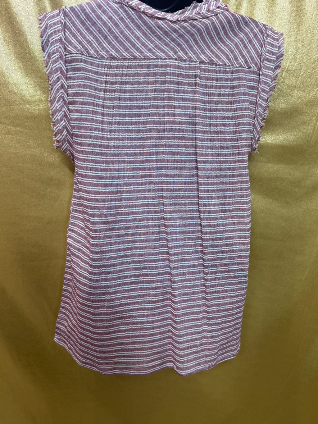 William Rast Aurora Striped Lace-Up Sleeveless Top Cotton Pink White Small