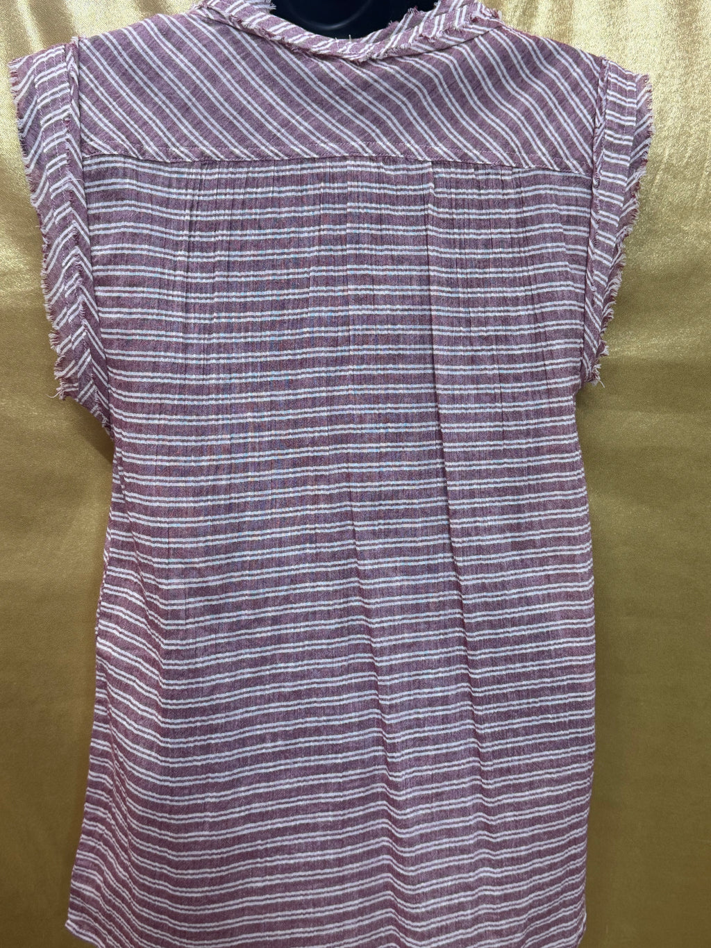 William Rast Aurora Striped Lace-Up Sleeveless Top Cotton Pink White Small