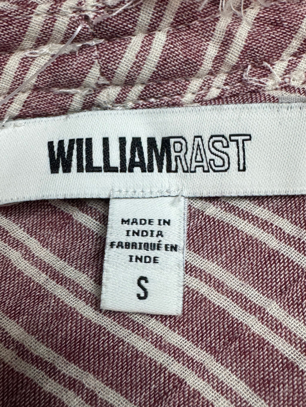 William Rast Aurora Striped Lace-Up Sleeveless Top Cotton Pink White Small