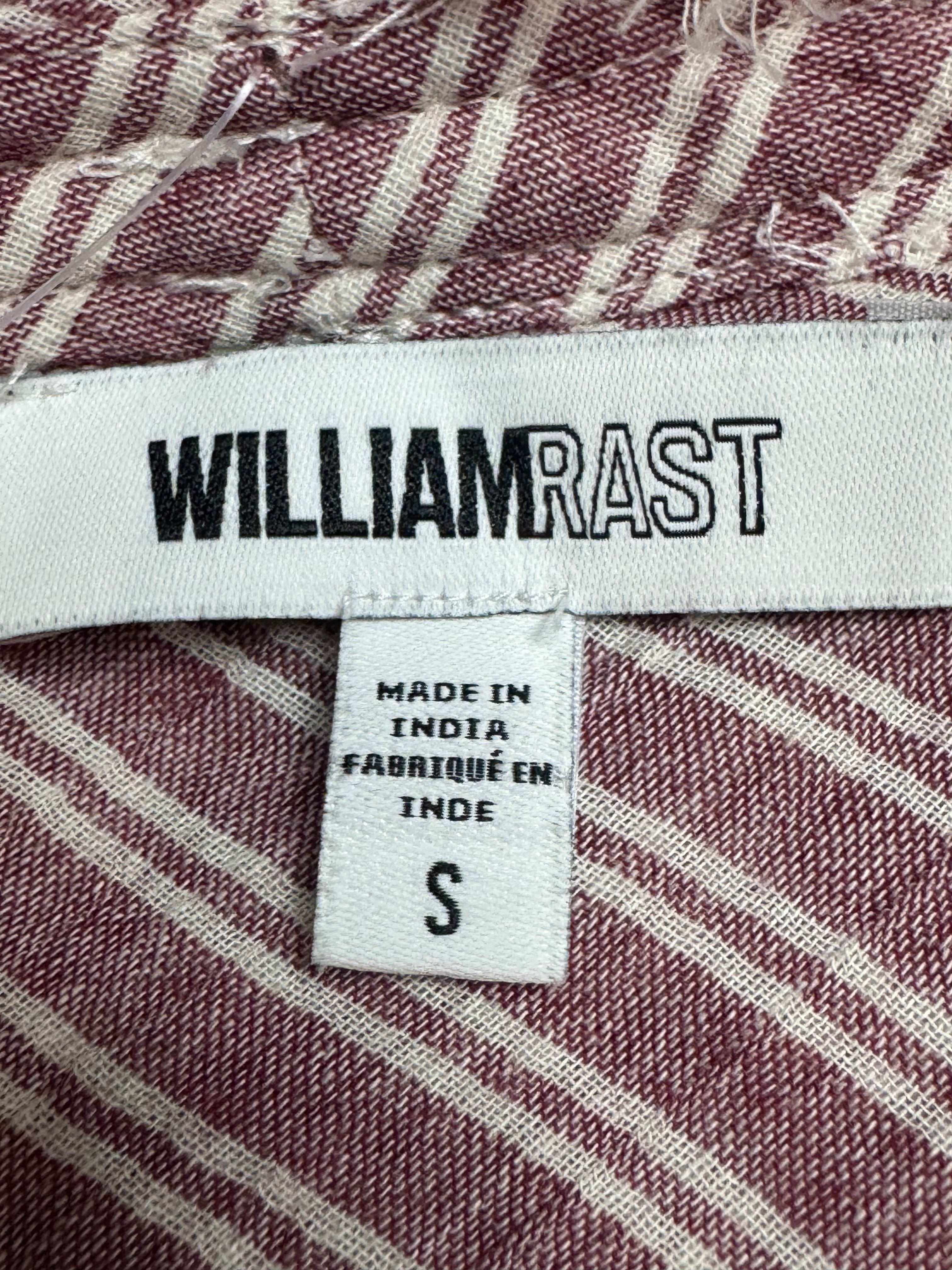 William Rast Aurora Striped Lace-Up Sleeveless Top Cotton Pink White Small