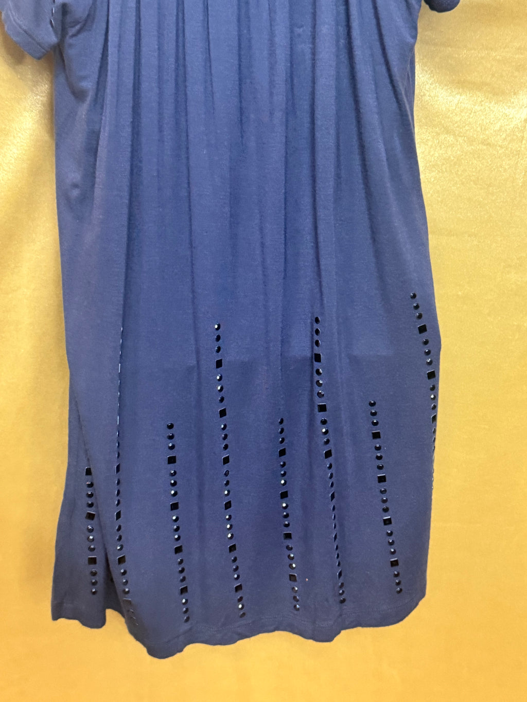 Cynthia Rowley Studded Tunic Top Slate Blue Rayon Spandex Blend Size Small