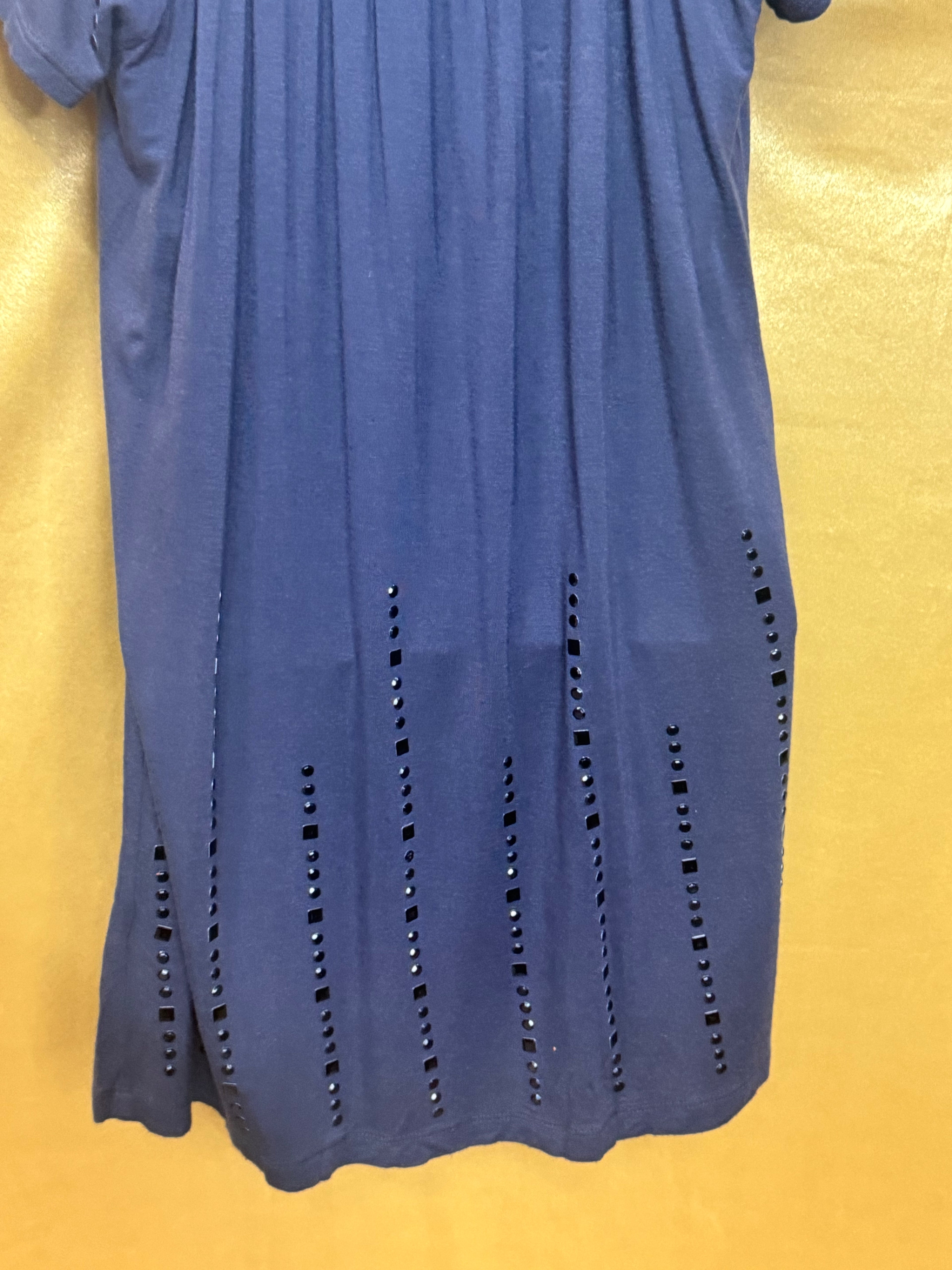 Cynthia Rowley Studded Tunic Top Slate Blue Rayon Spandex Blend Size Small