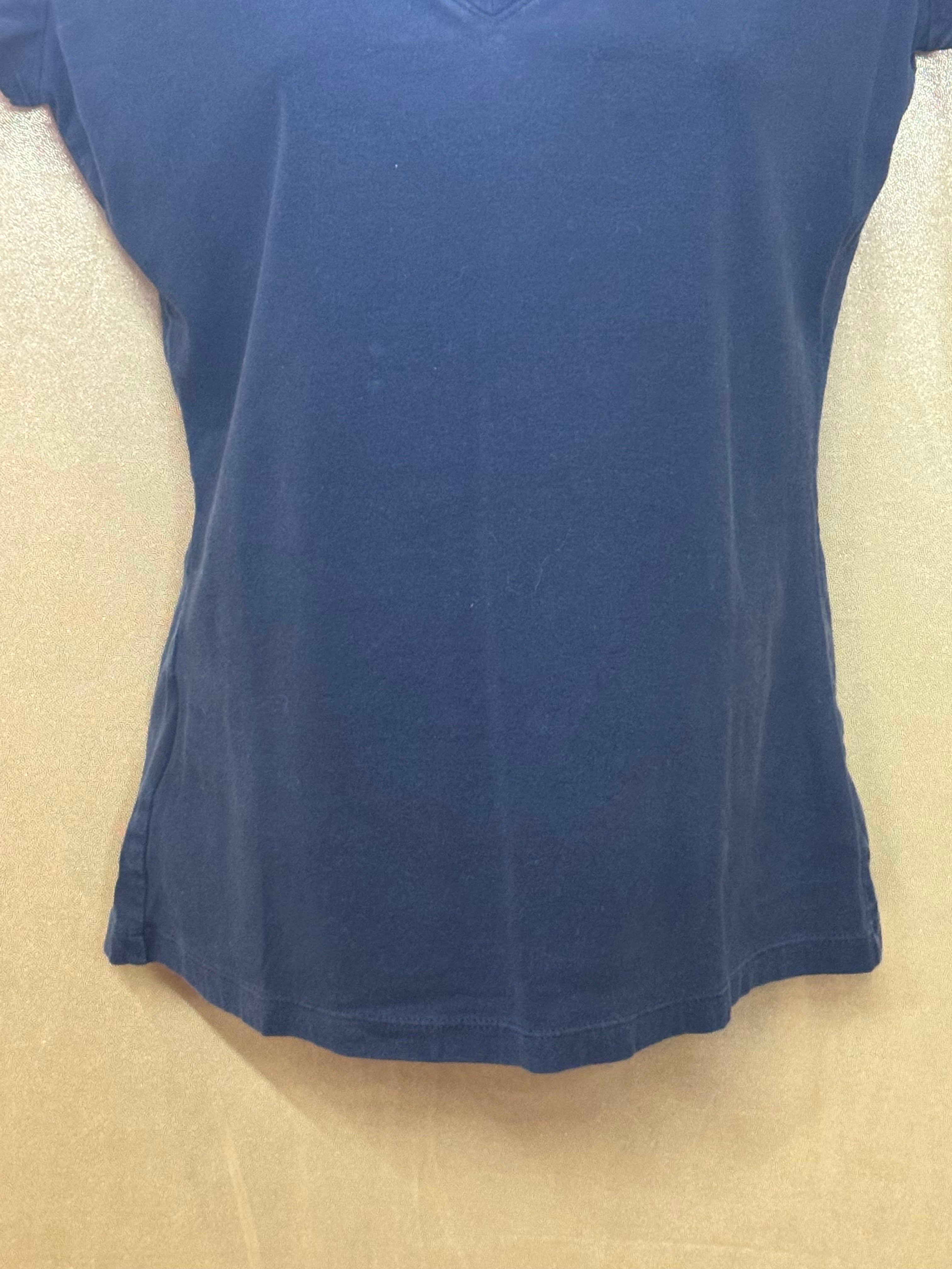 Ann Taylor Black V-Neck Tee Short Sleeve Cotton Spandex Blend Size S