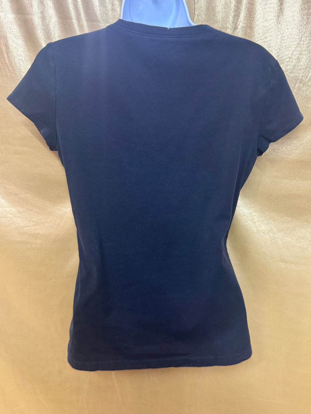Ann Taylor Black V-Neck Tee Short Sleeve Cotton Spandex Blend Size S