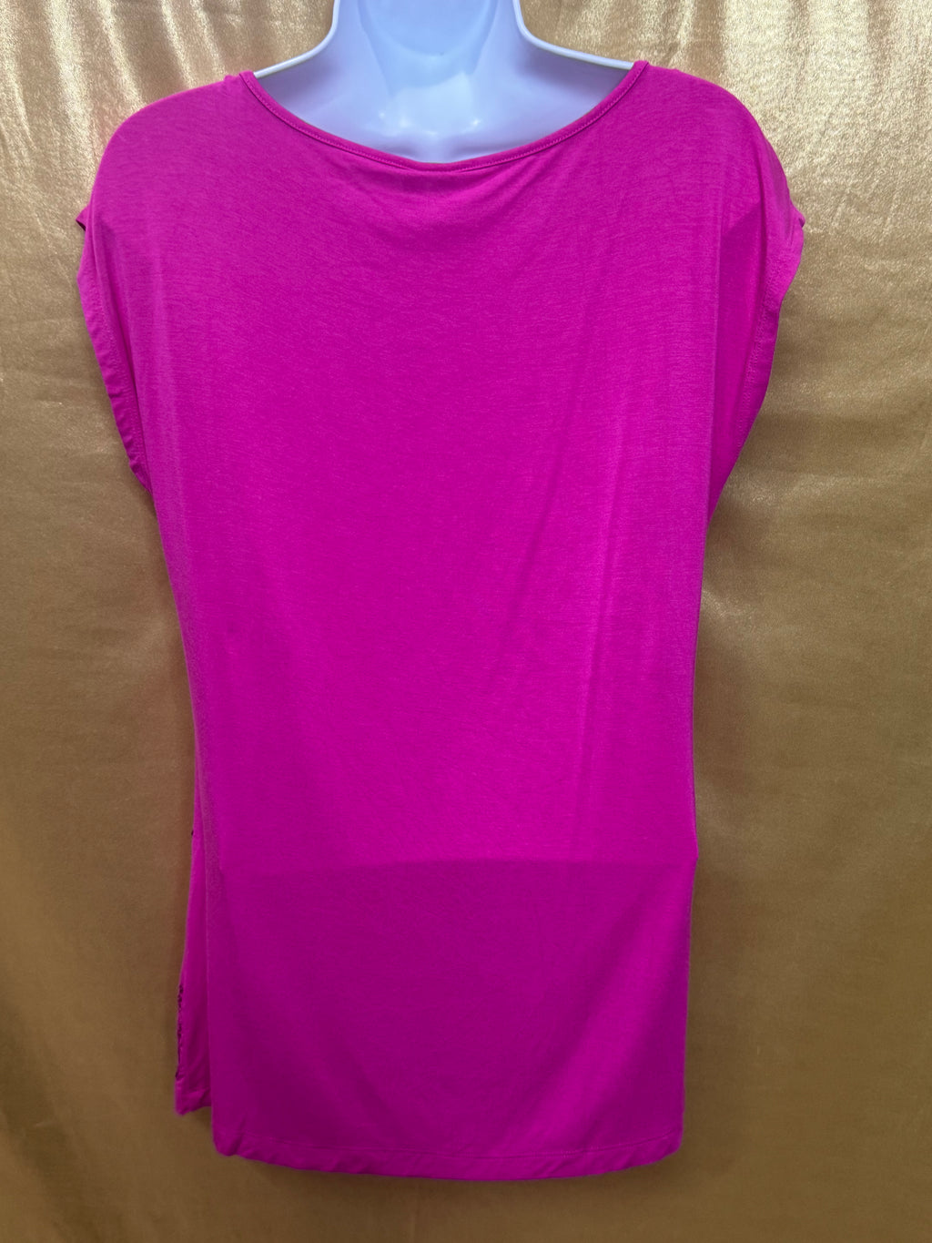 Madison Hot Pink Sequin Geometric Tunic Top Size Small Scoop Neck